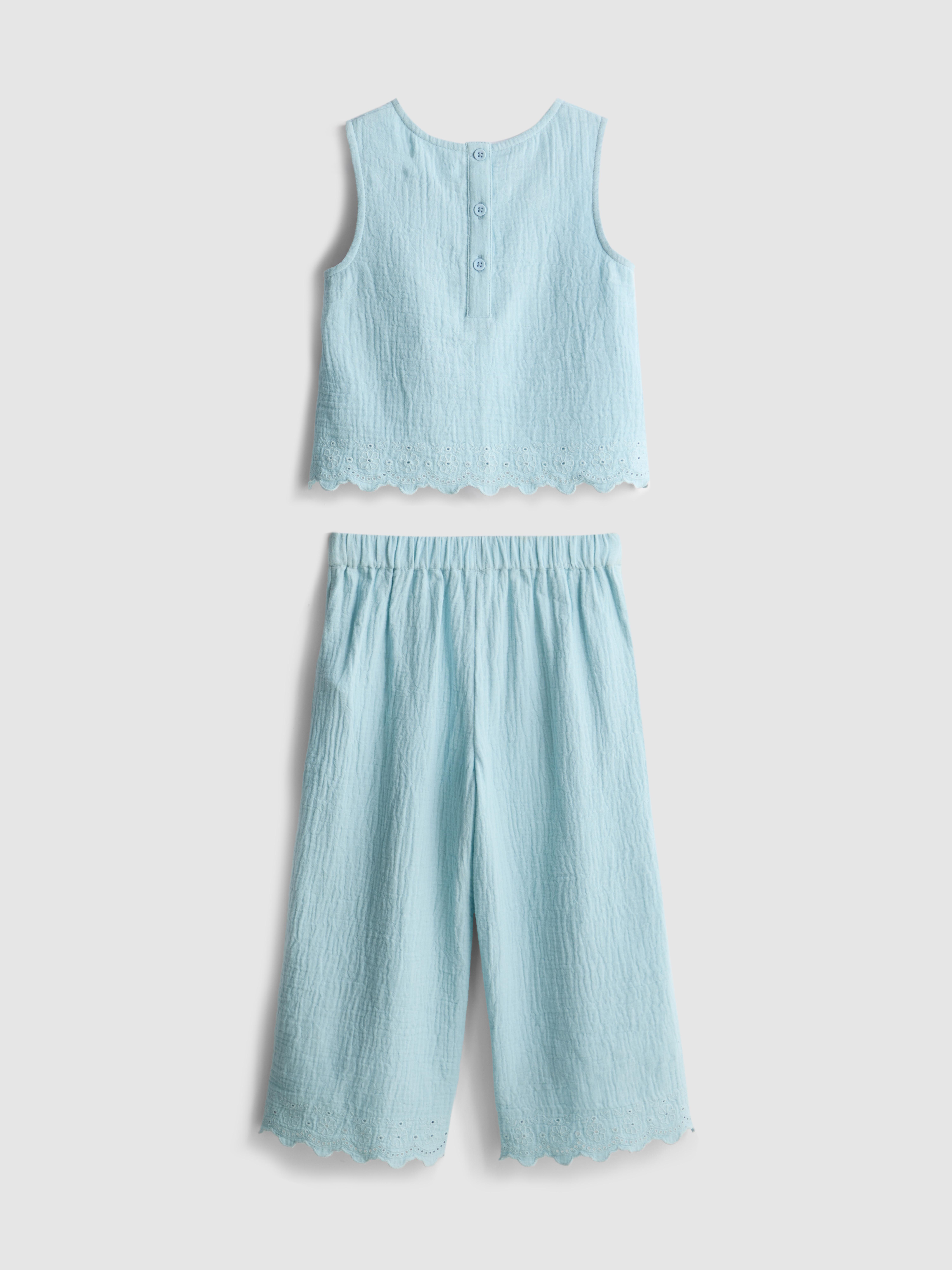 1,5-9 anos | Conjunto blusa s/ mangas/calças