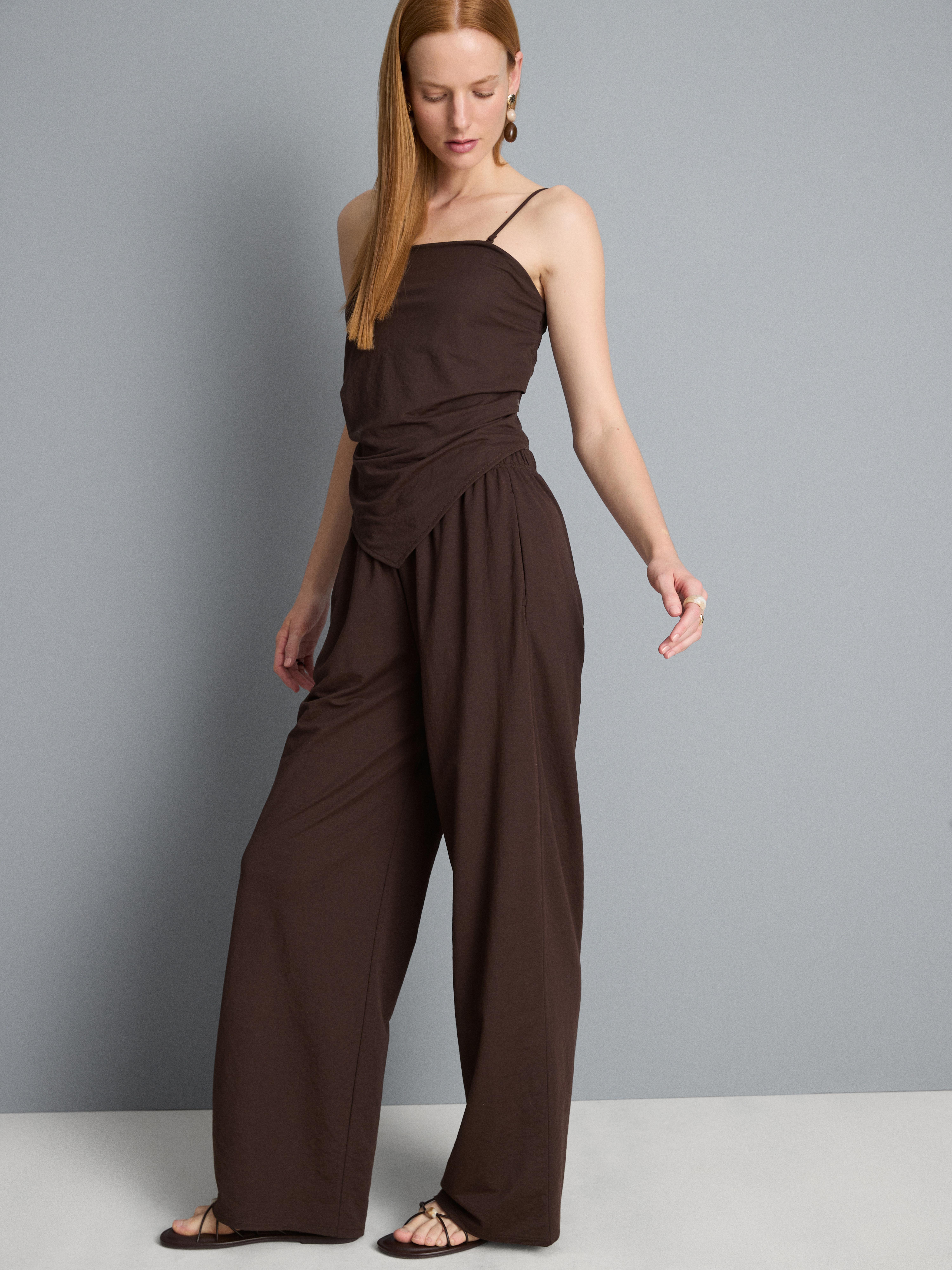 Pantalones de pernera ancha de punto