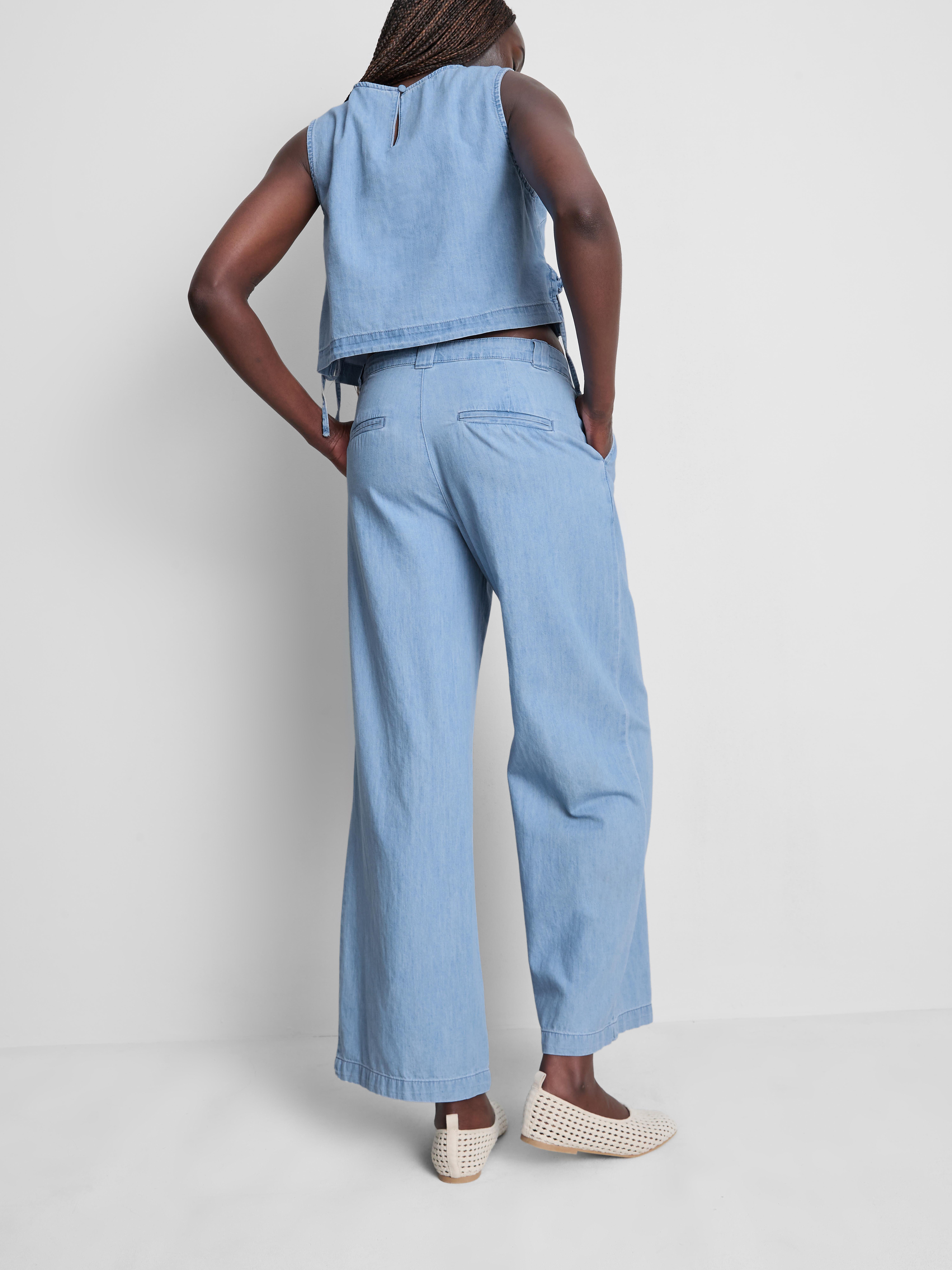 Cotton Denim Tie Side Tank Top