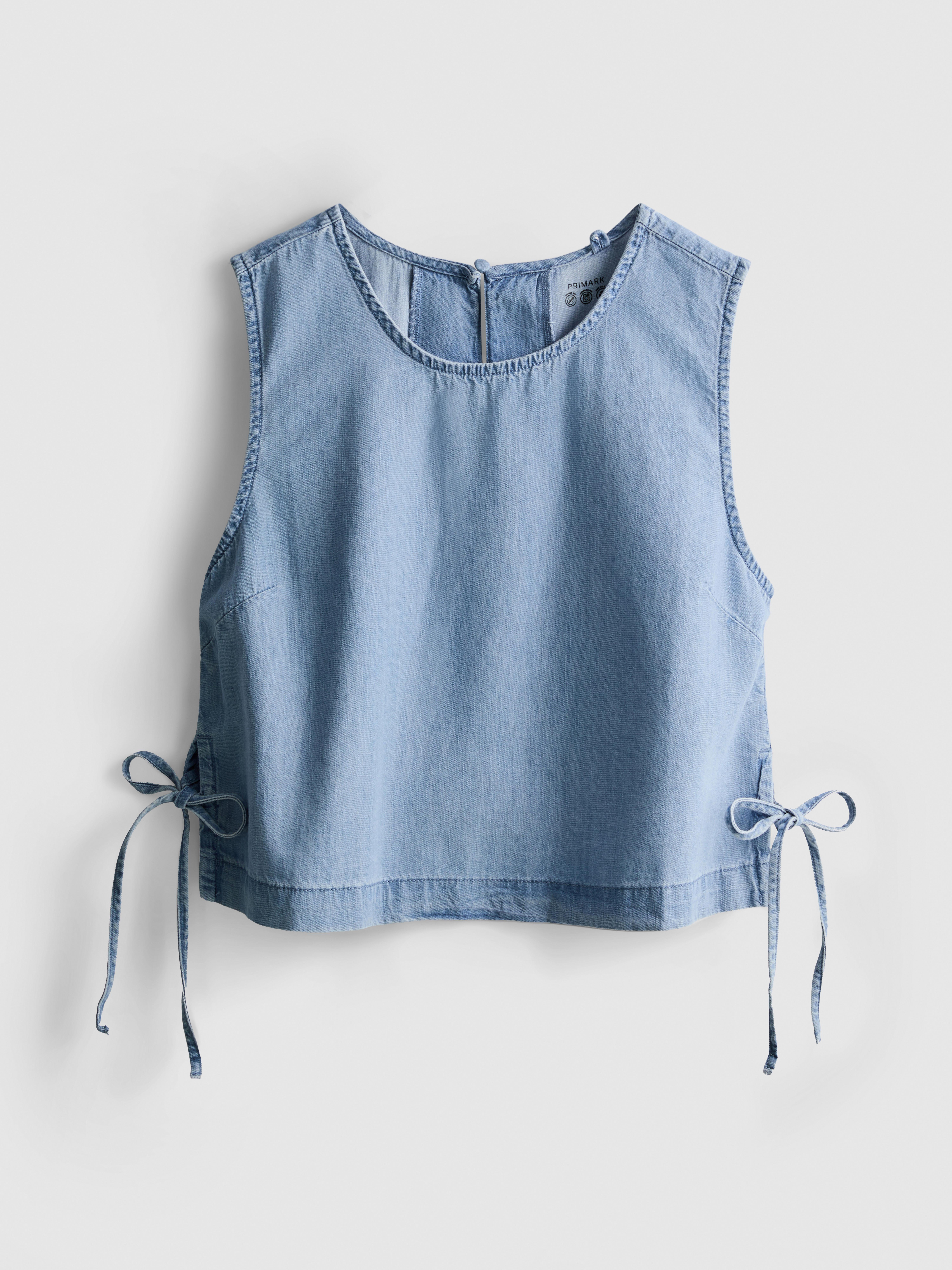 Cotton Denim Tie Side Tank Top