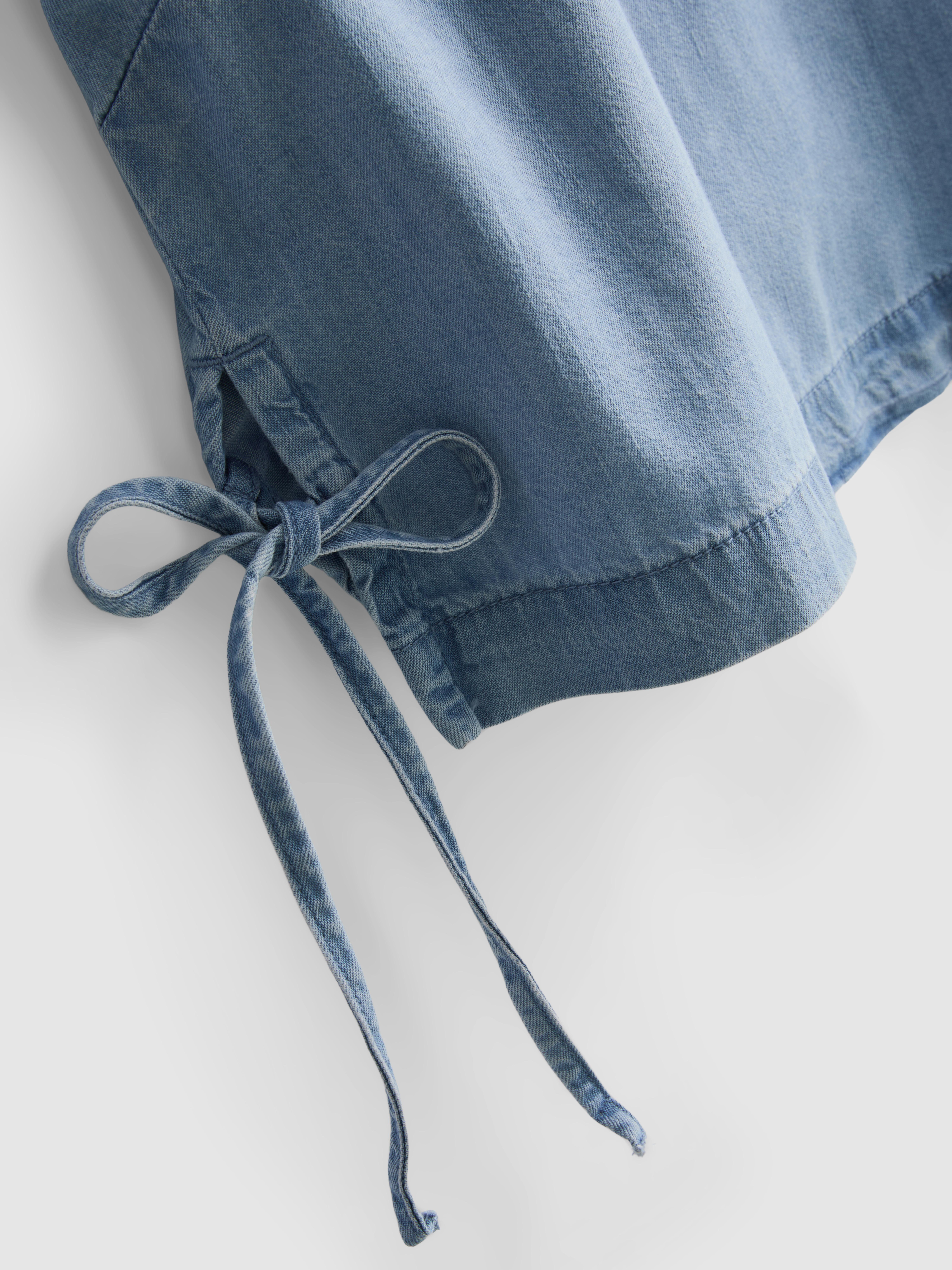 Cotton Denim Tie Side Tank Top