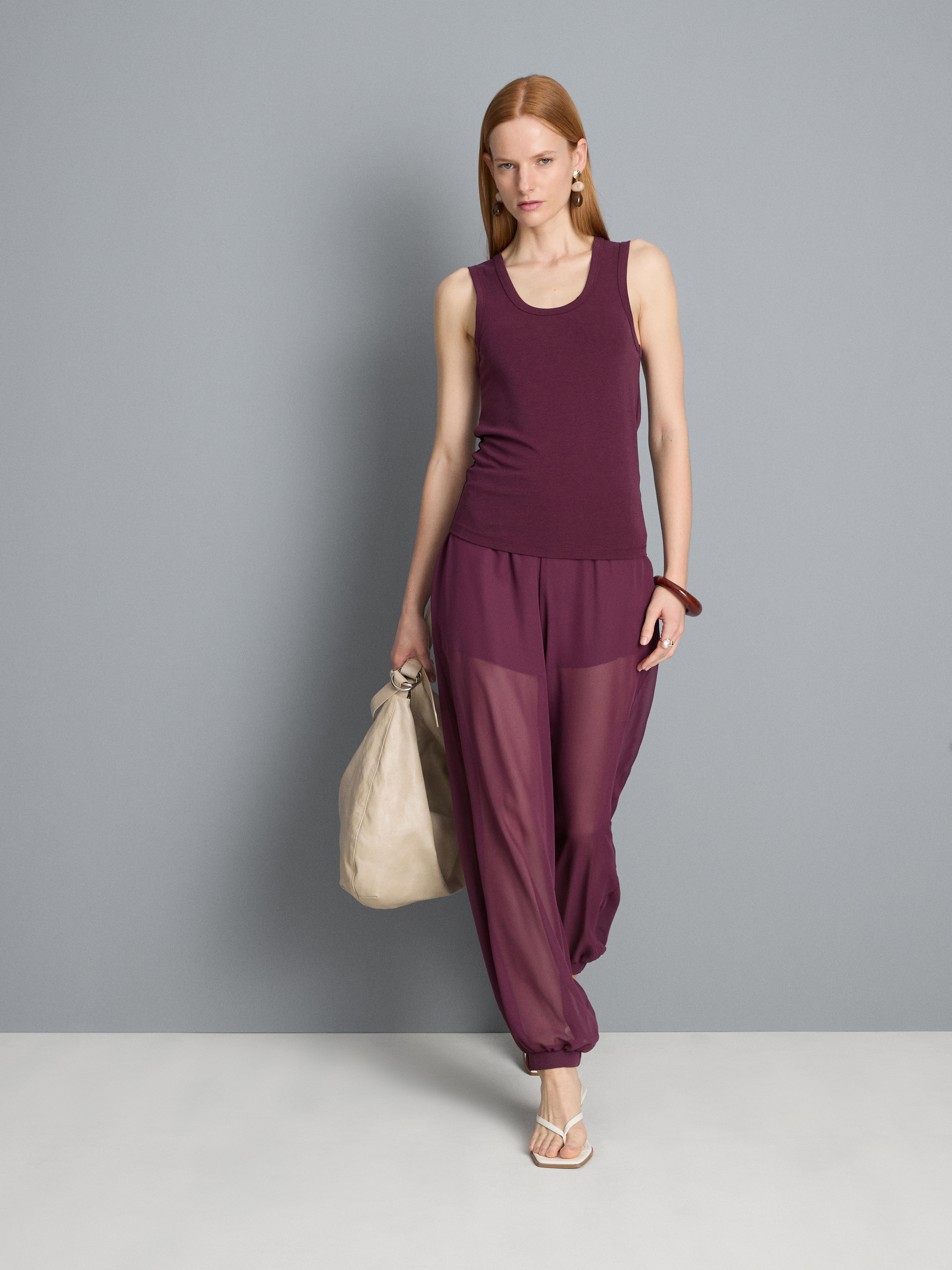 Cuffed Mesh Trousers