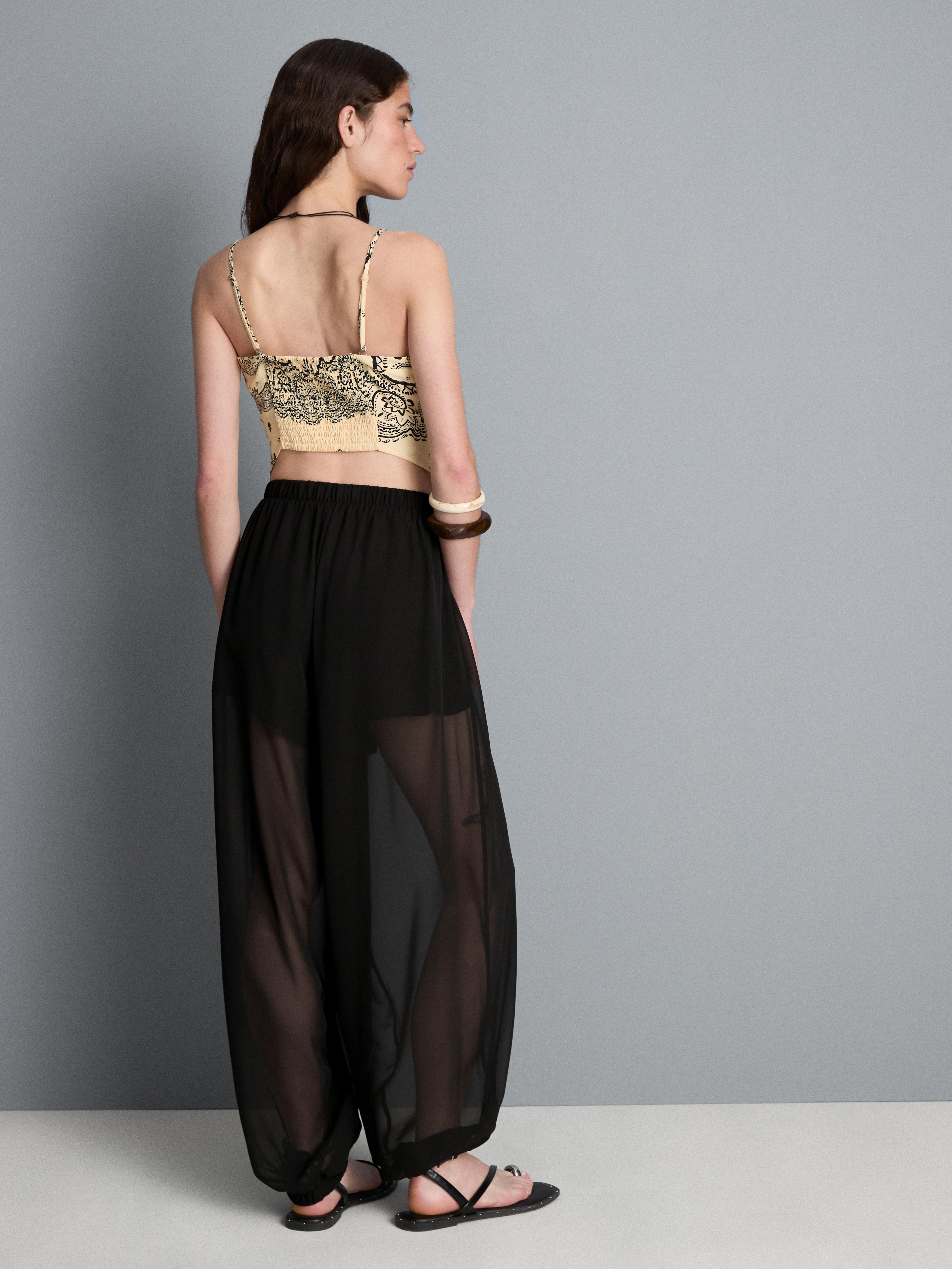 Cuffed Mesh Trousers