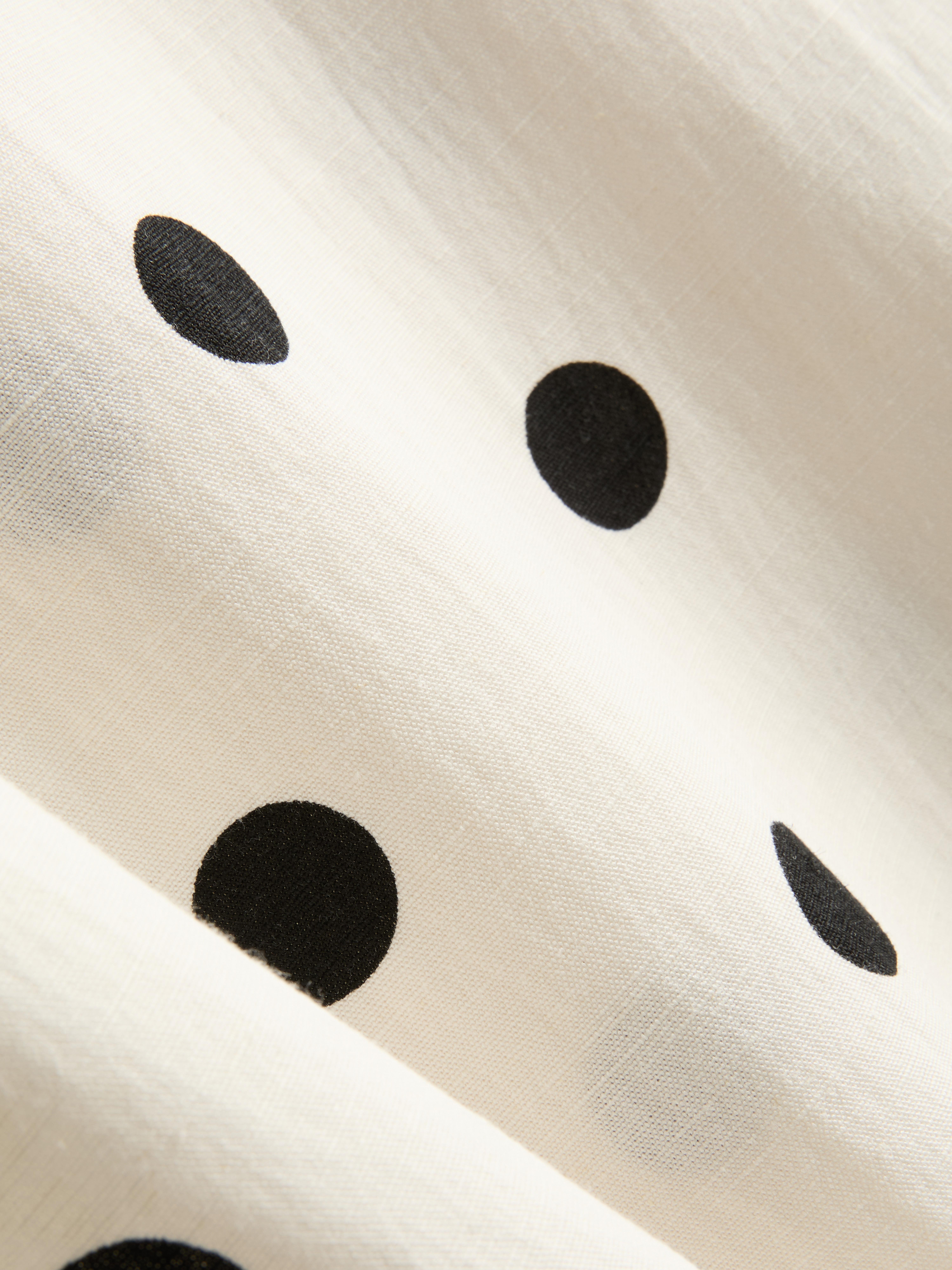 Cotton Blend Polka Dot Lace Midi Skirt