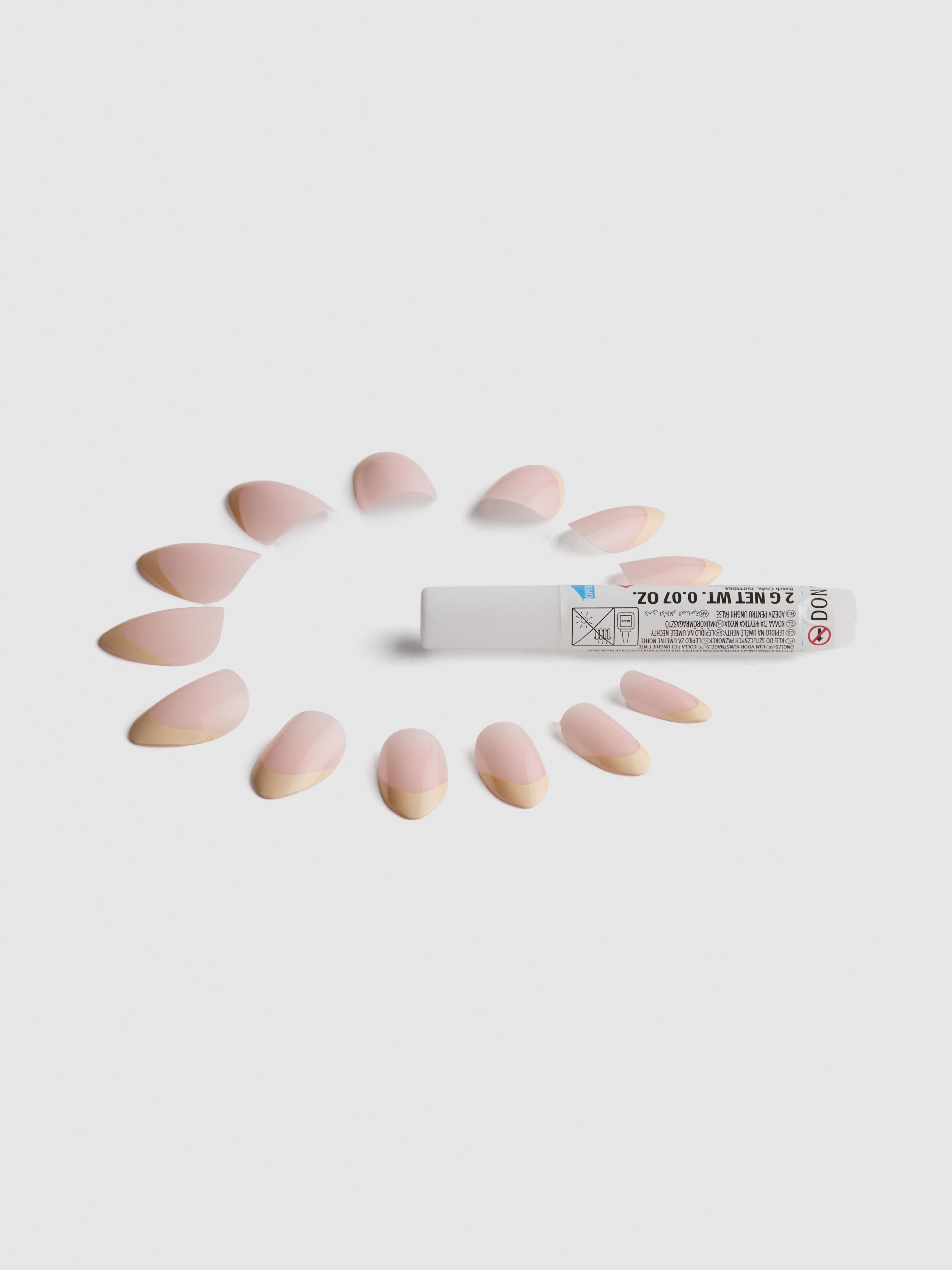 PS... Almond Gloss French Tip False Nails