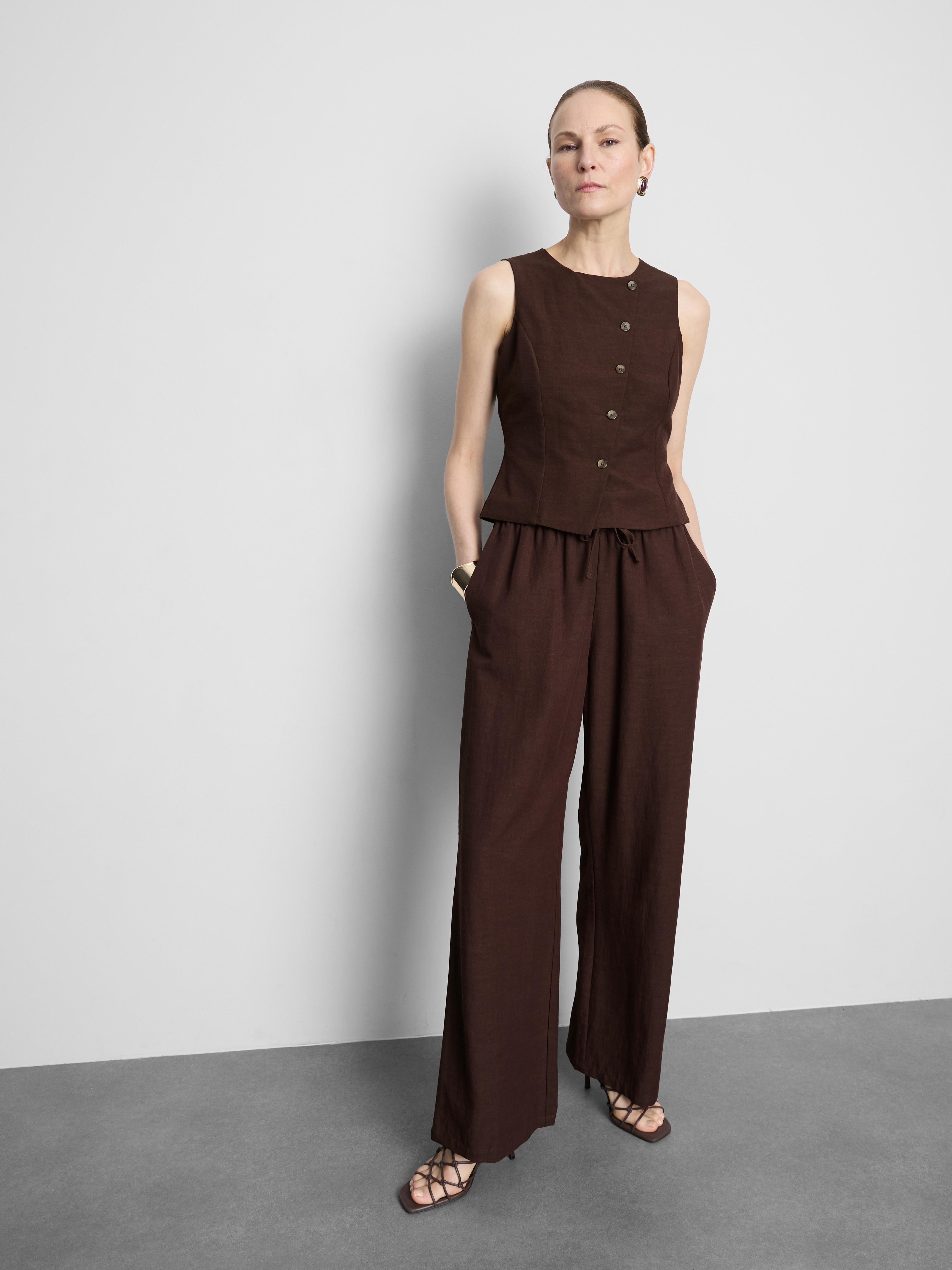 Cotton-Blend Asymmetrical Vest