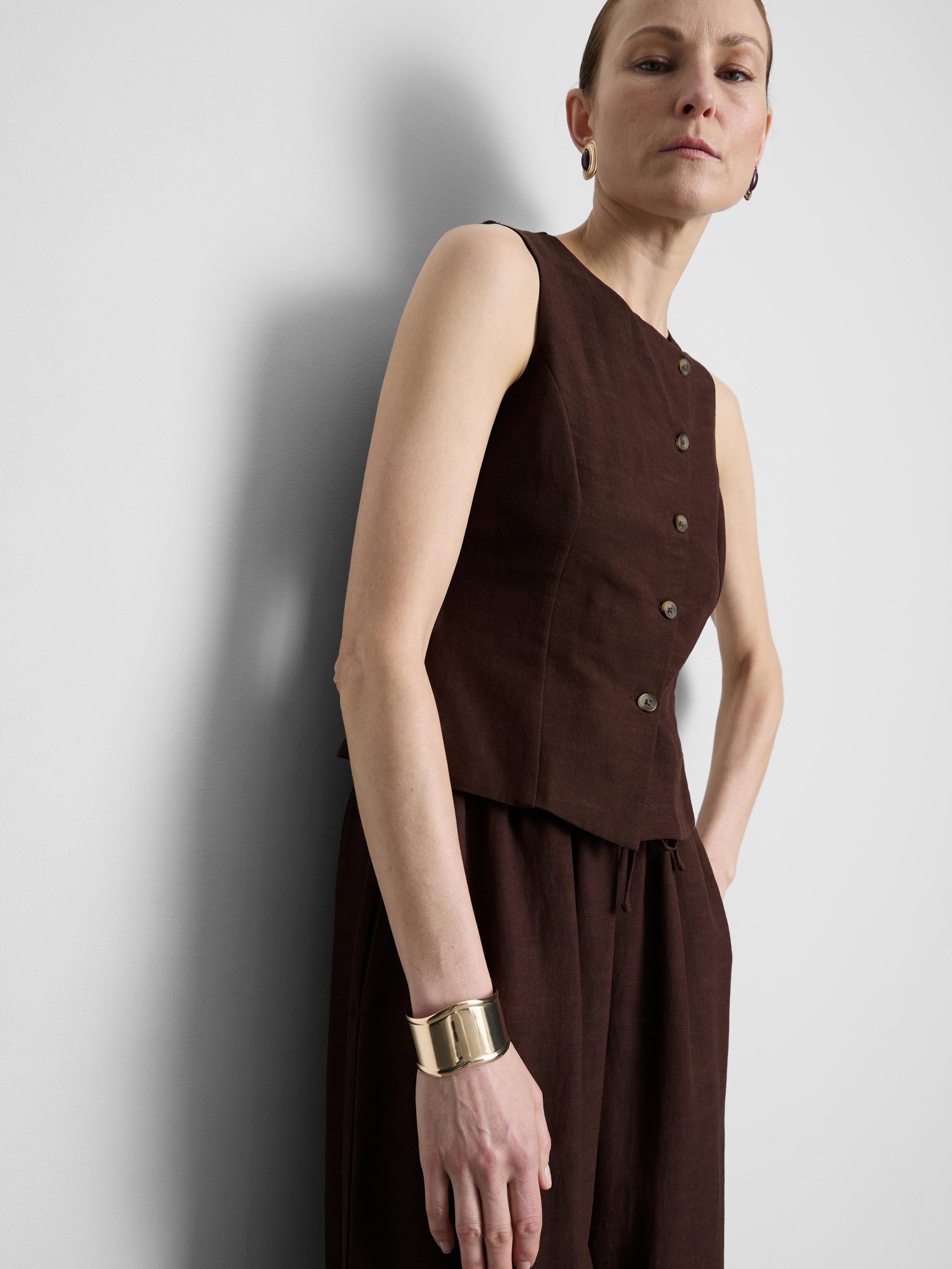 Cotton-Blend Asymmetrical Vest