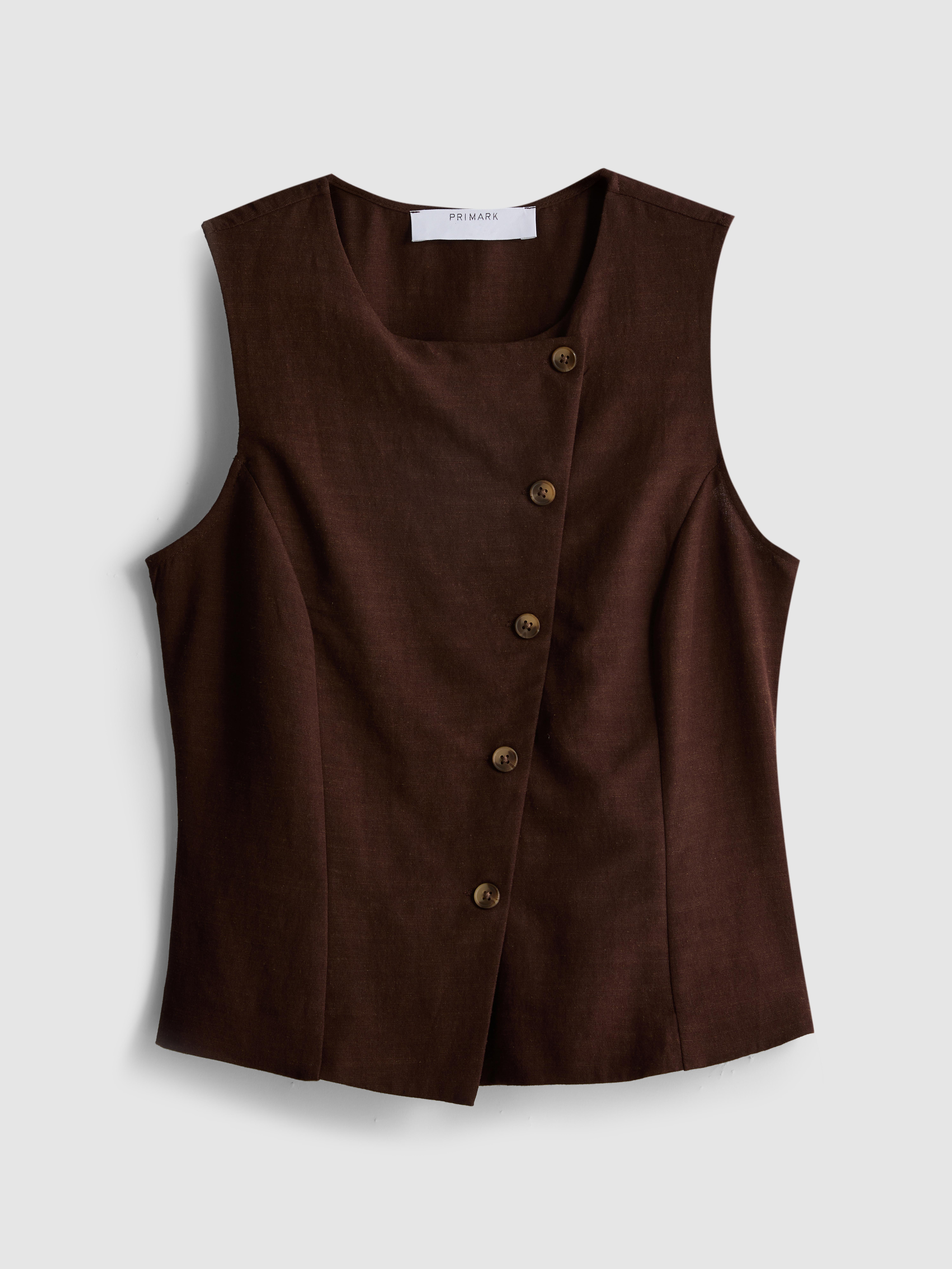 Cotton-Blend Asymmetrical Vest