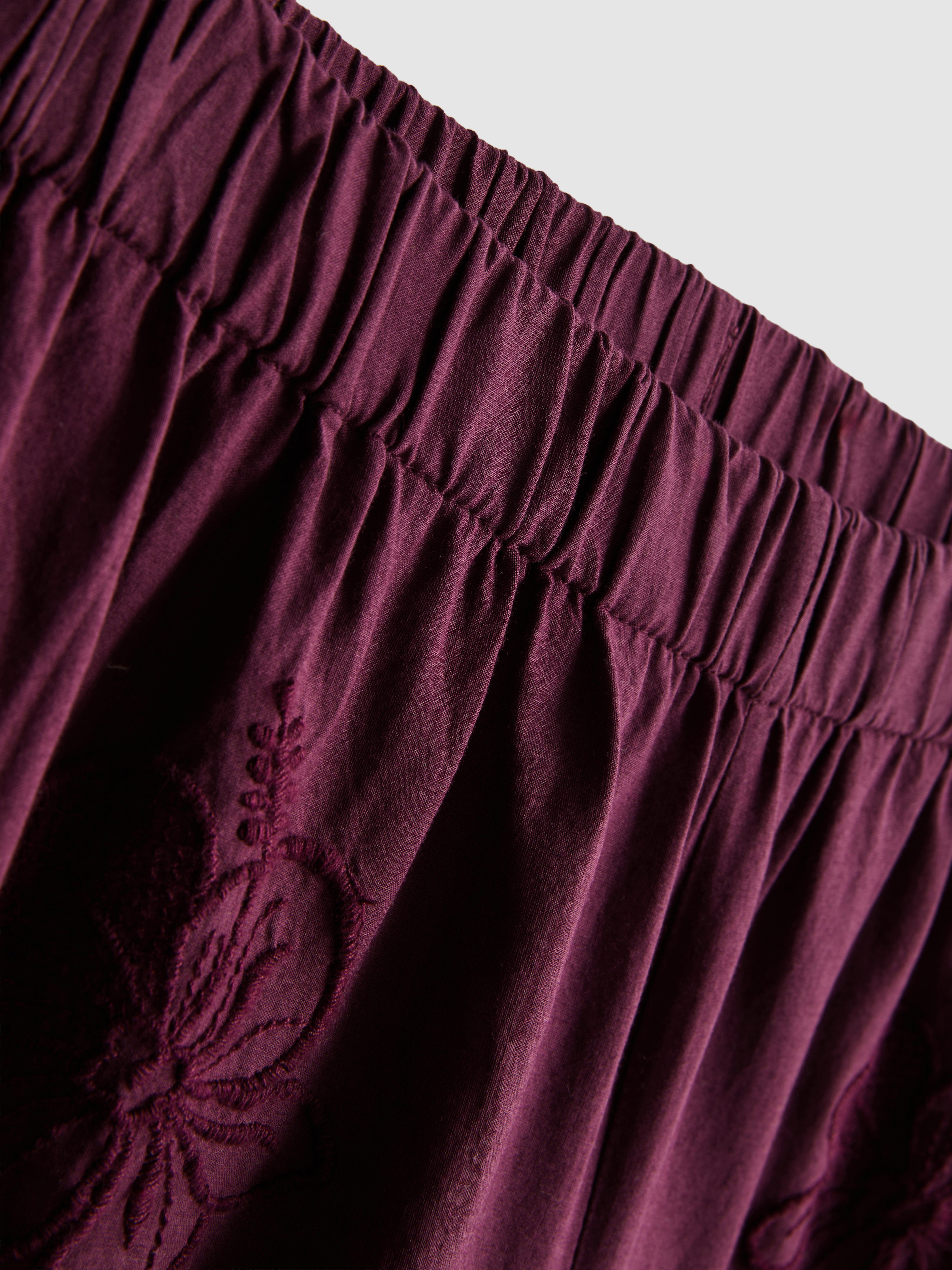 Cotton High Waisted Embroidered Shorts