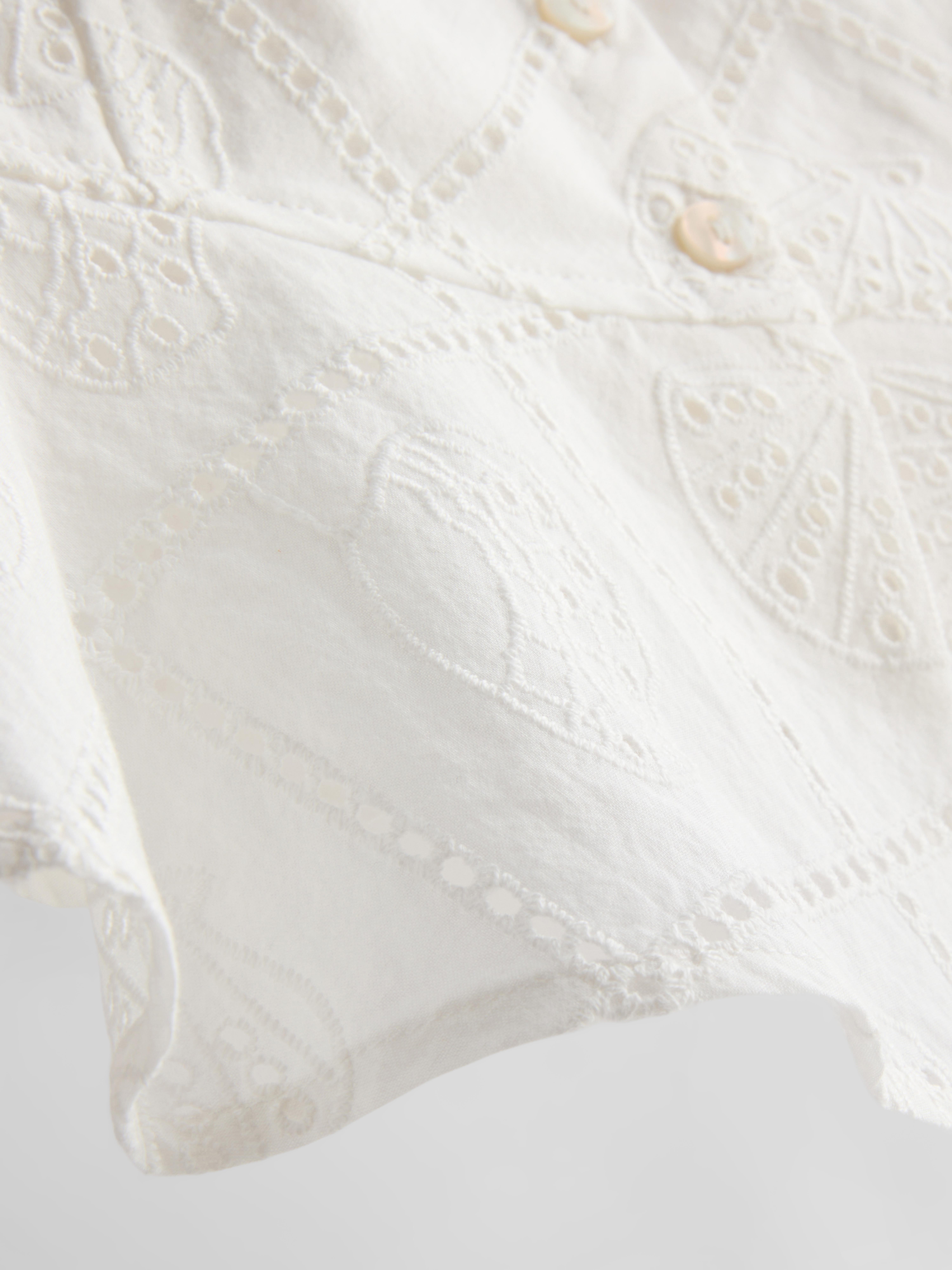 Cotton Cropped Cutwork Cami Top