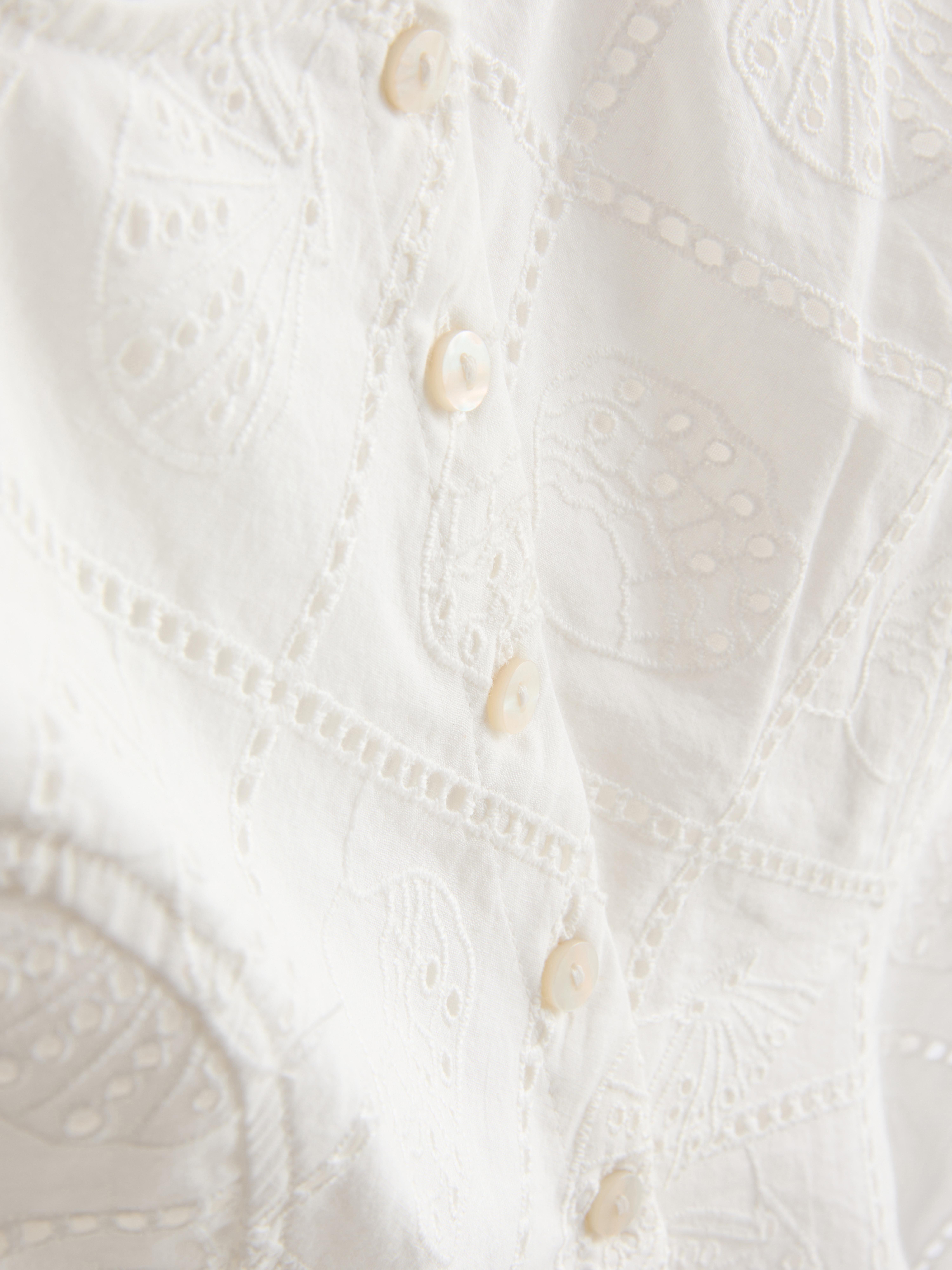 Cotton Cropped Cutwork Cami Top