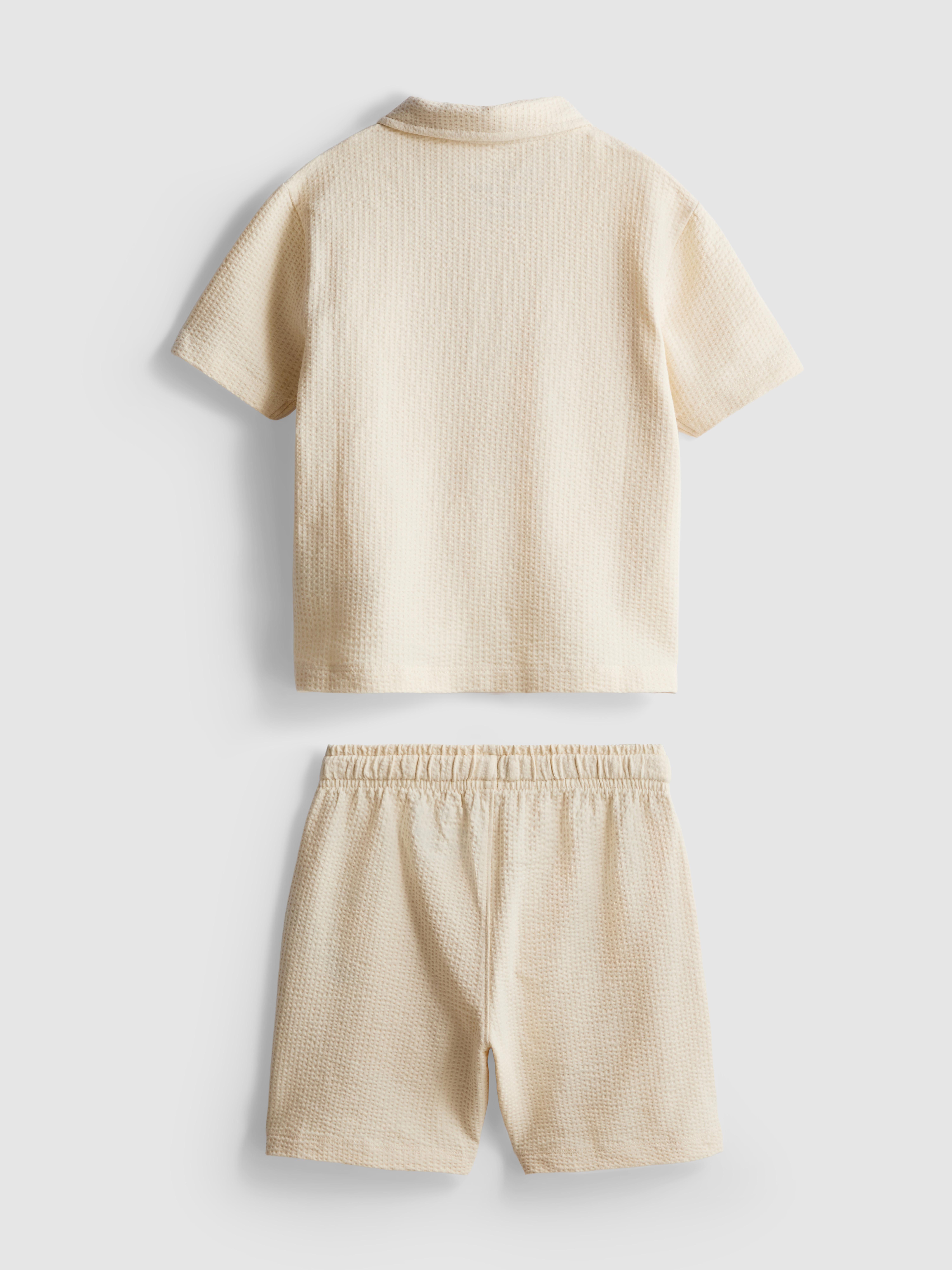 1-9yrs | Textured Polo Shirt and Shorts Set