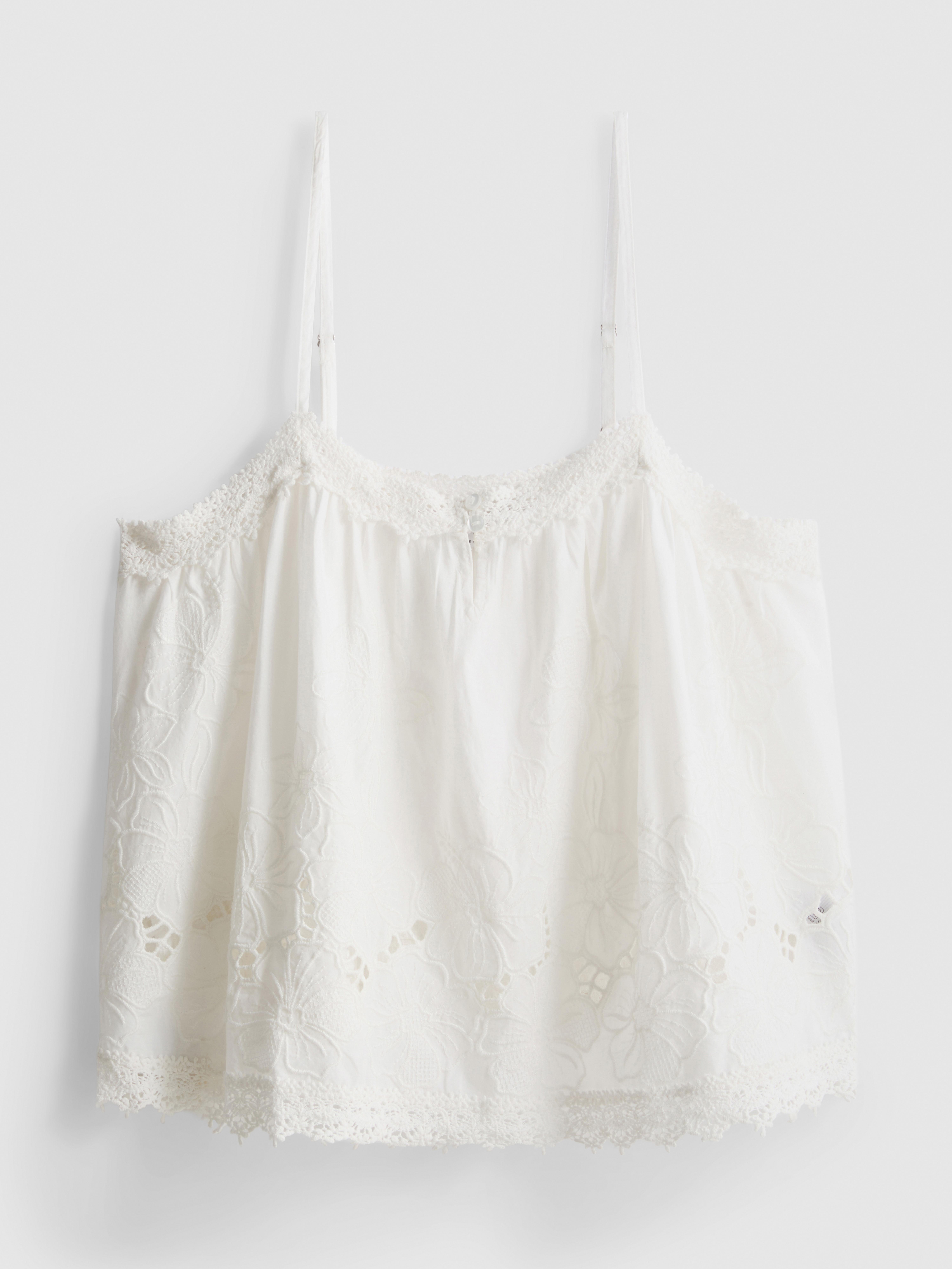 Cotton Floral Embroidered Cami Top