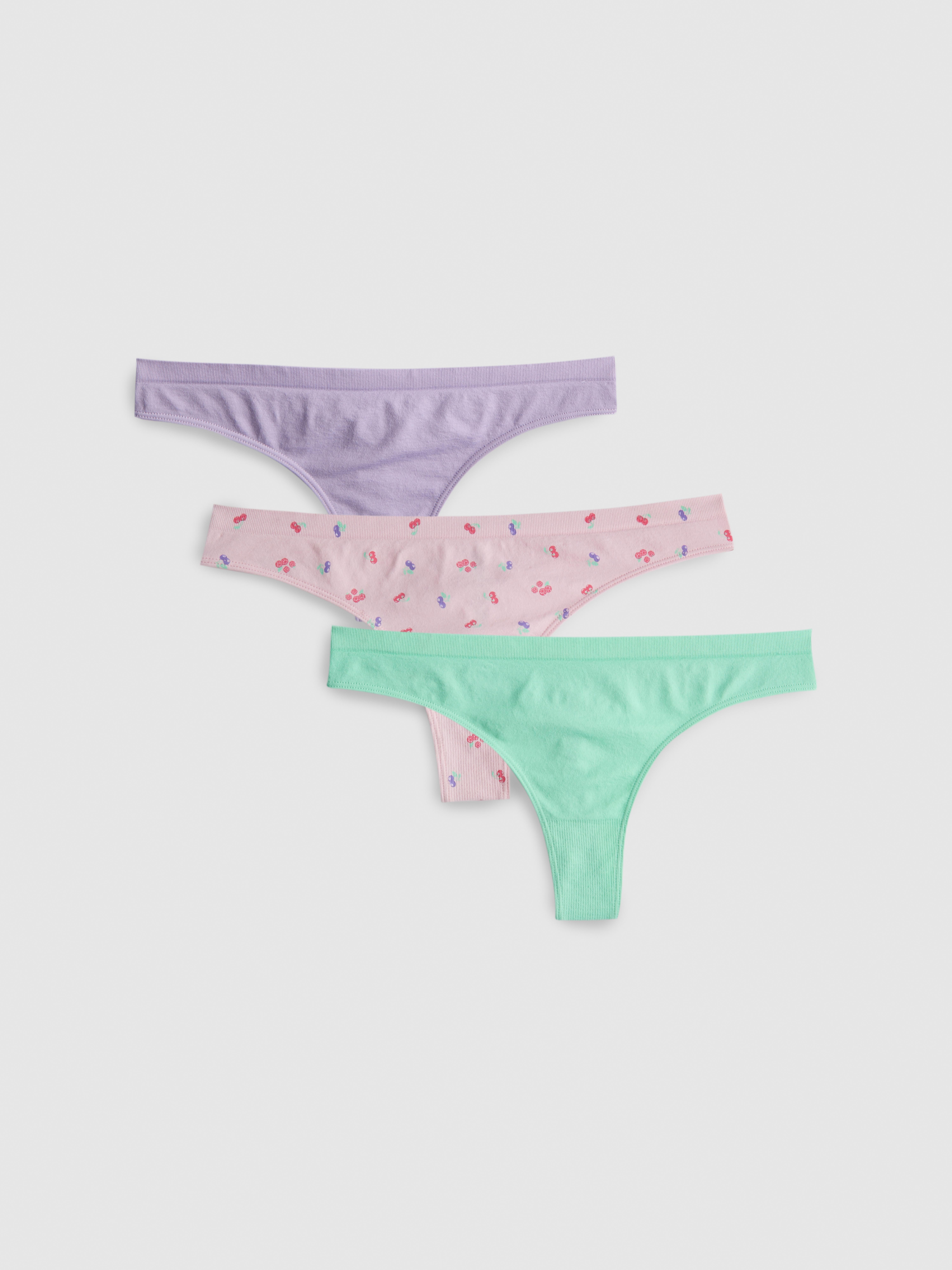 3pk Seamless Printed Thongs