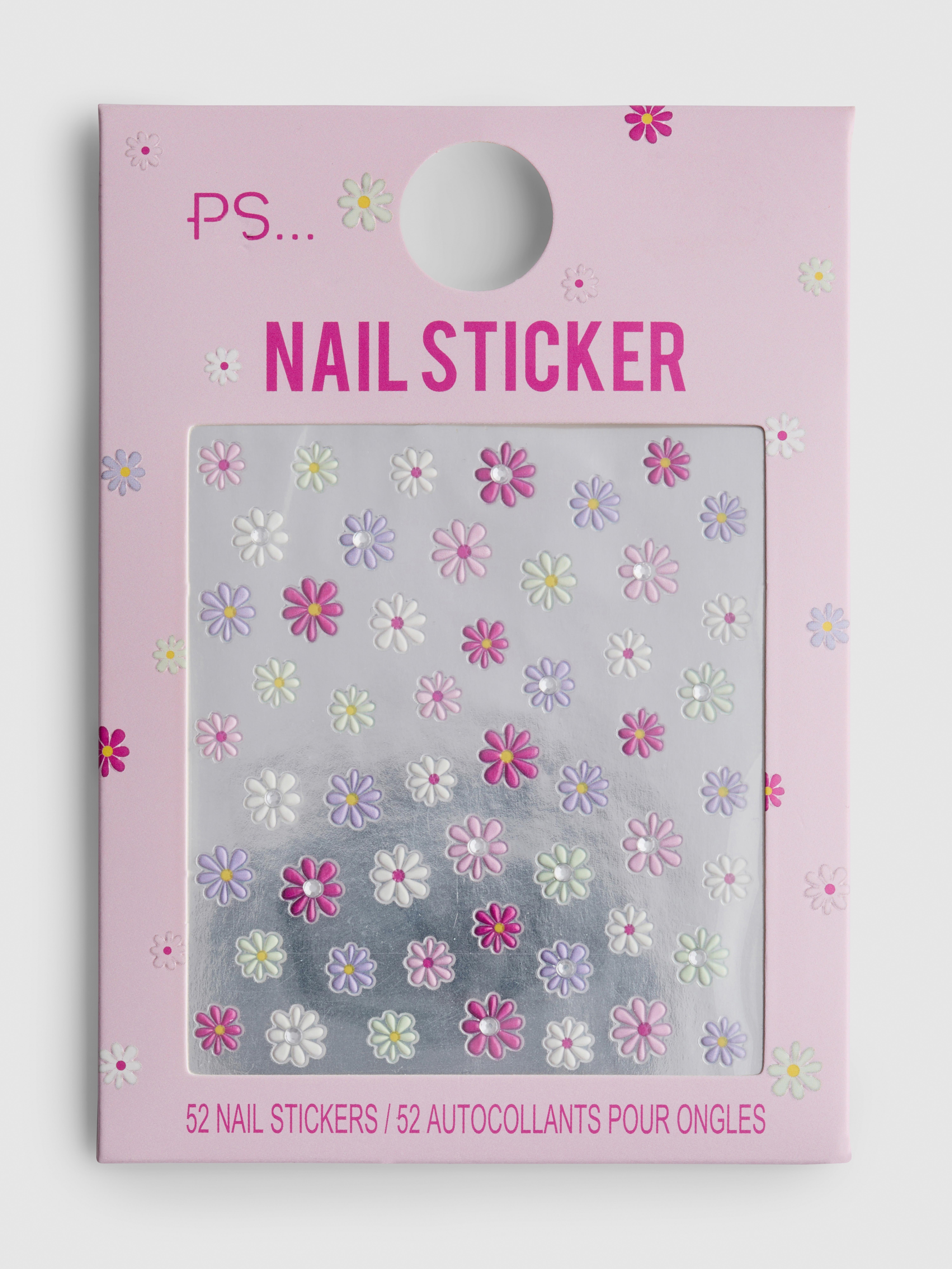 PS... Blumen-Nagelsticker, 52er-Pack