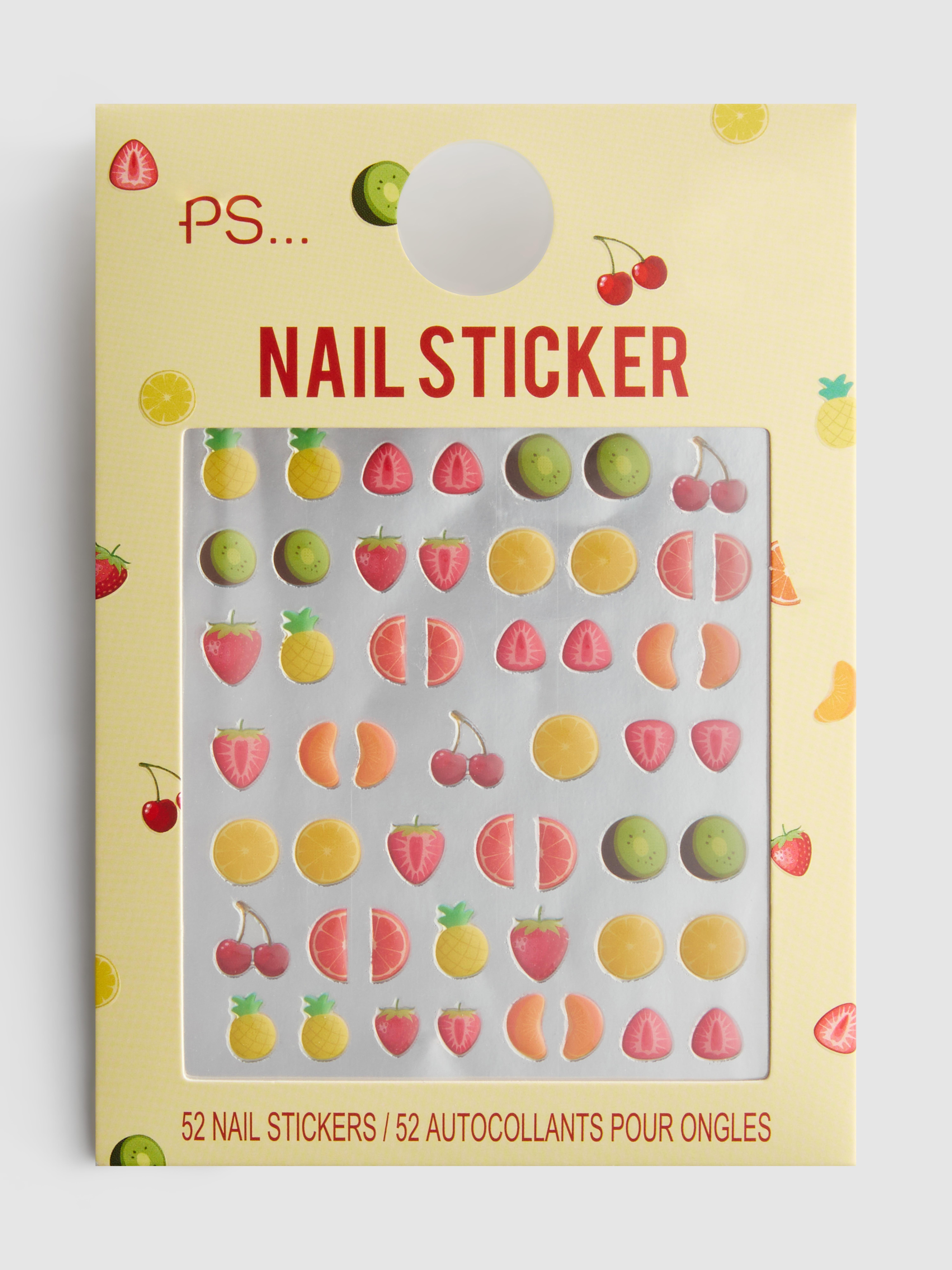 PS... Frucht-Nagelsticker, 52er-Pack