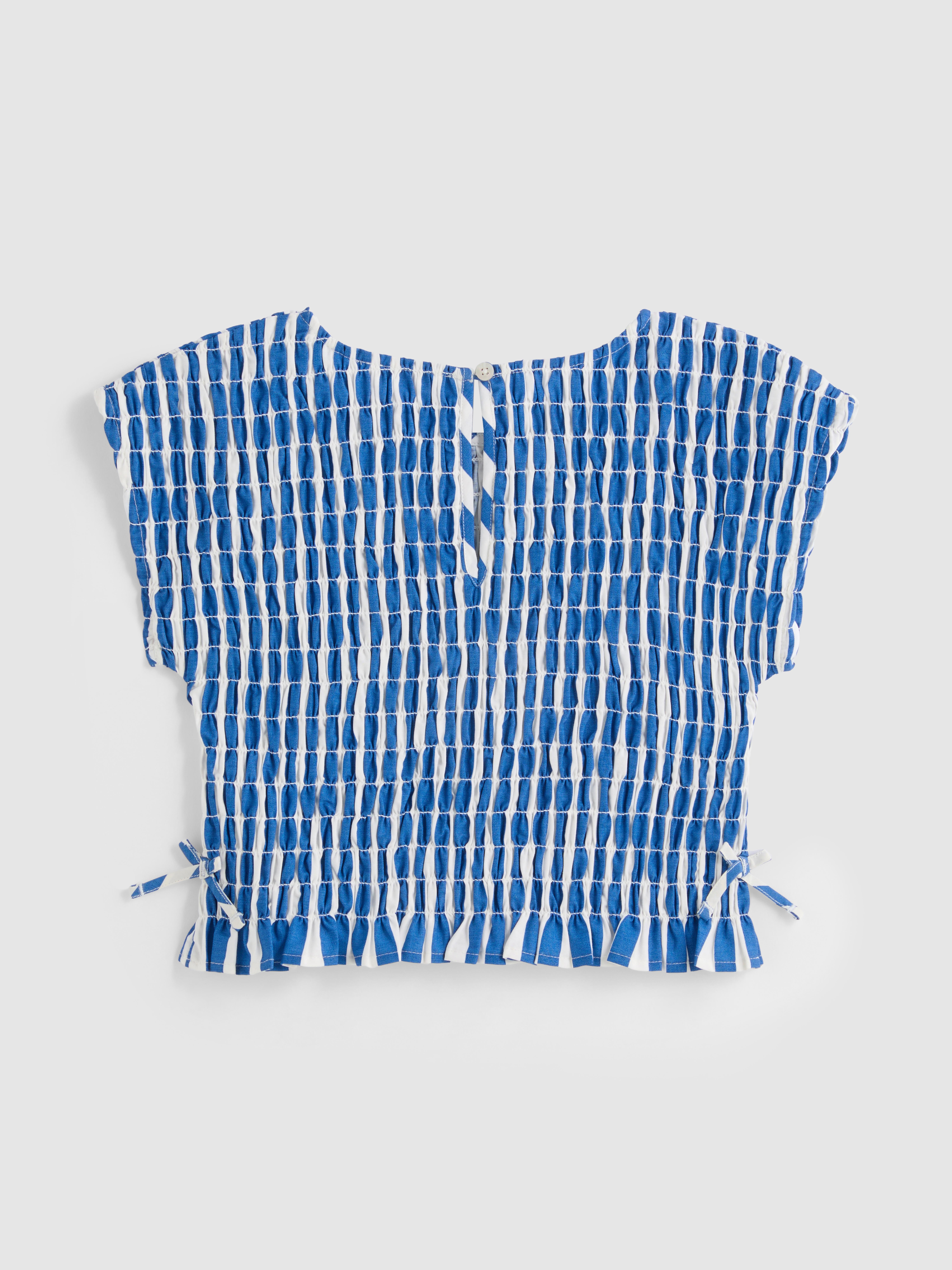 7-15yrs | Stripe Shirred Blouse