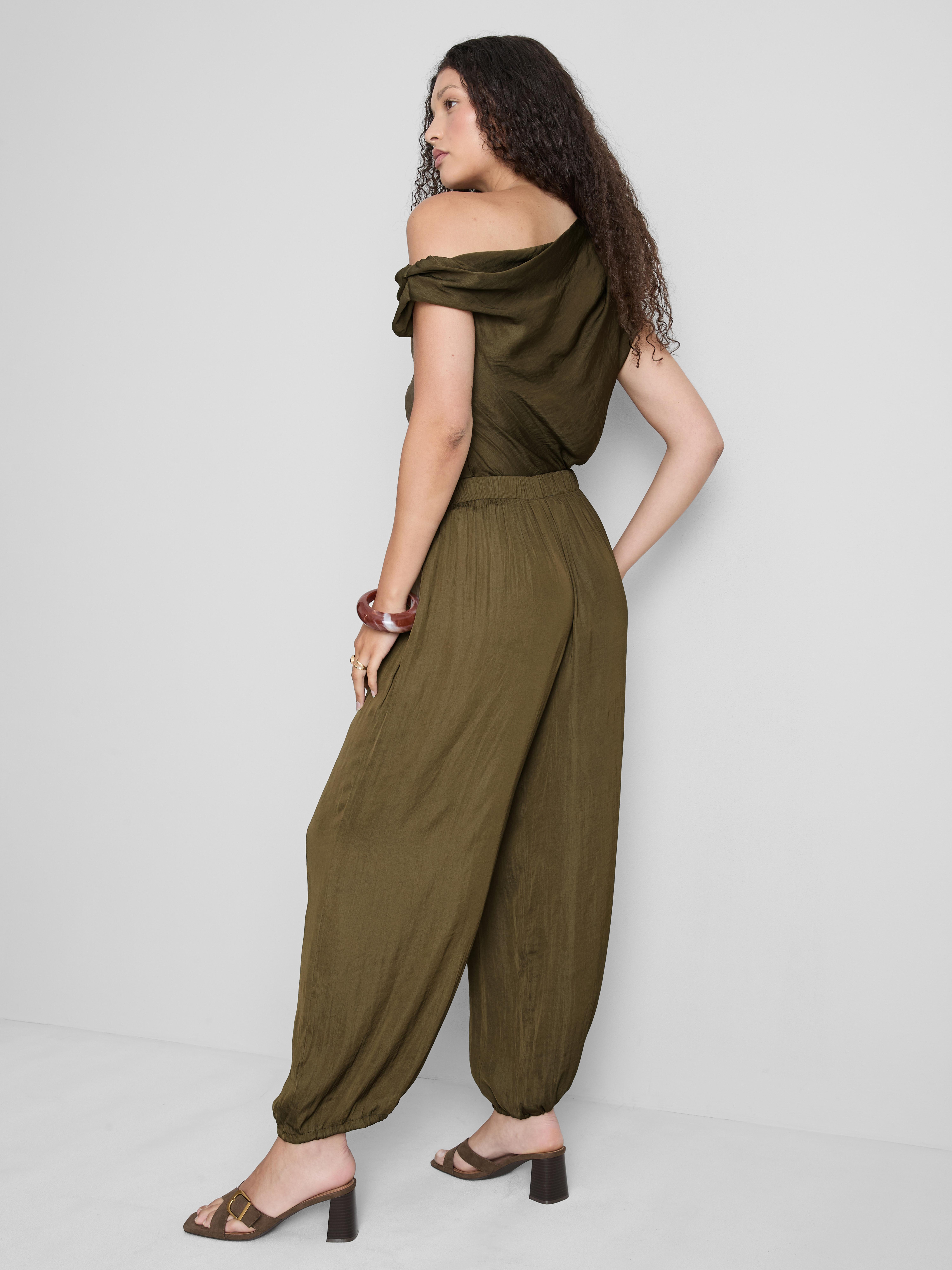 The Edit Cuffed Satin Pants