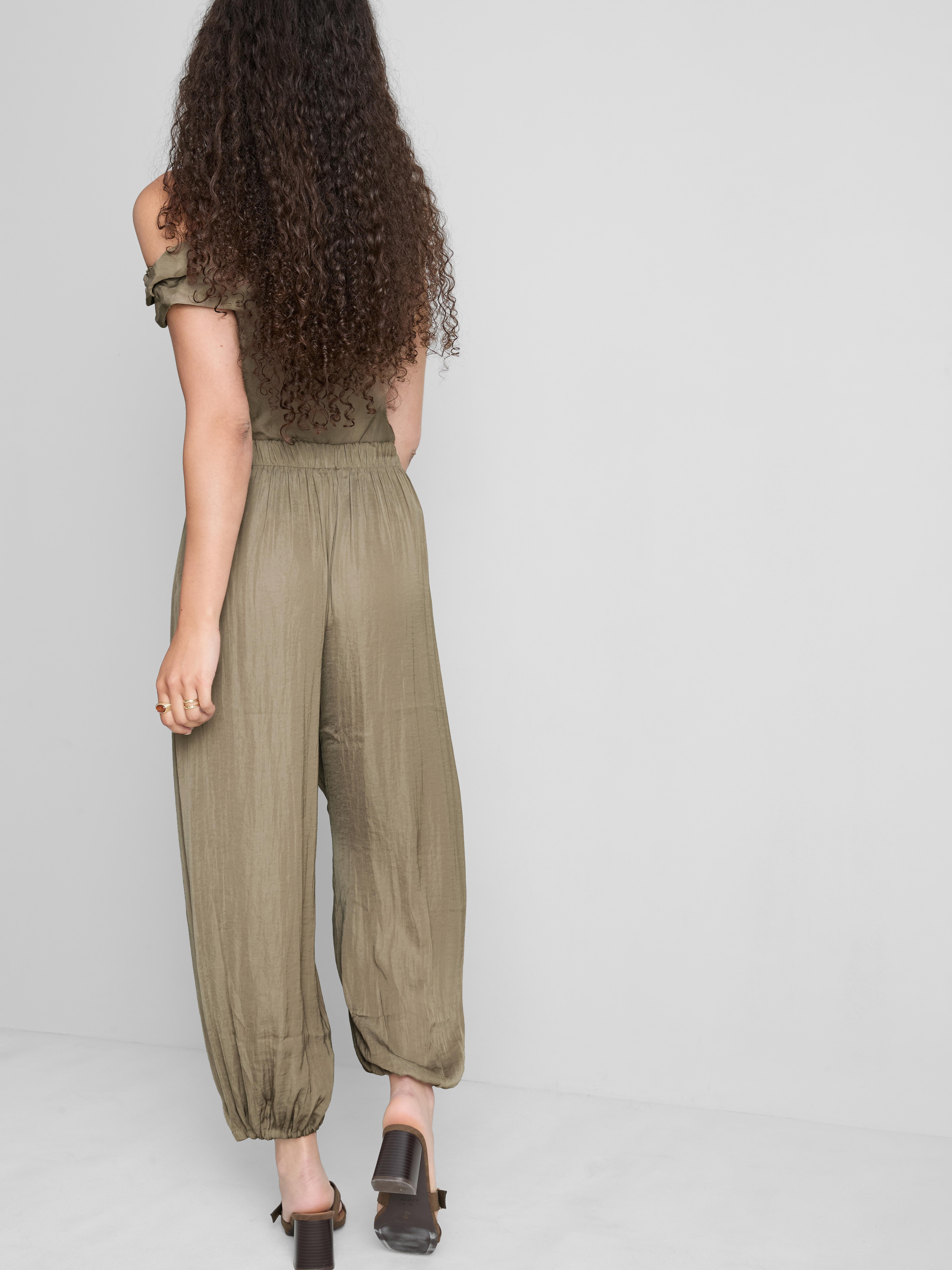 The Edit Cuffed Satin Pants