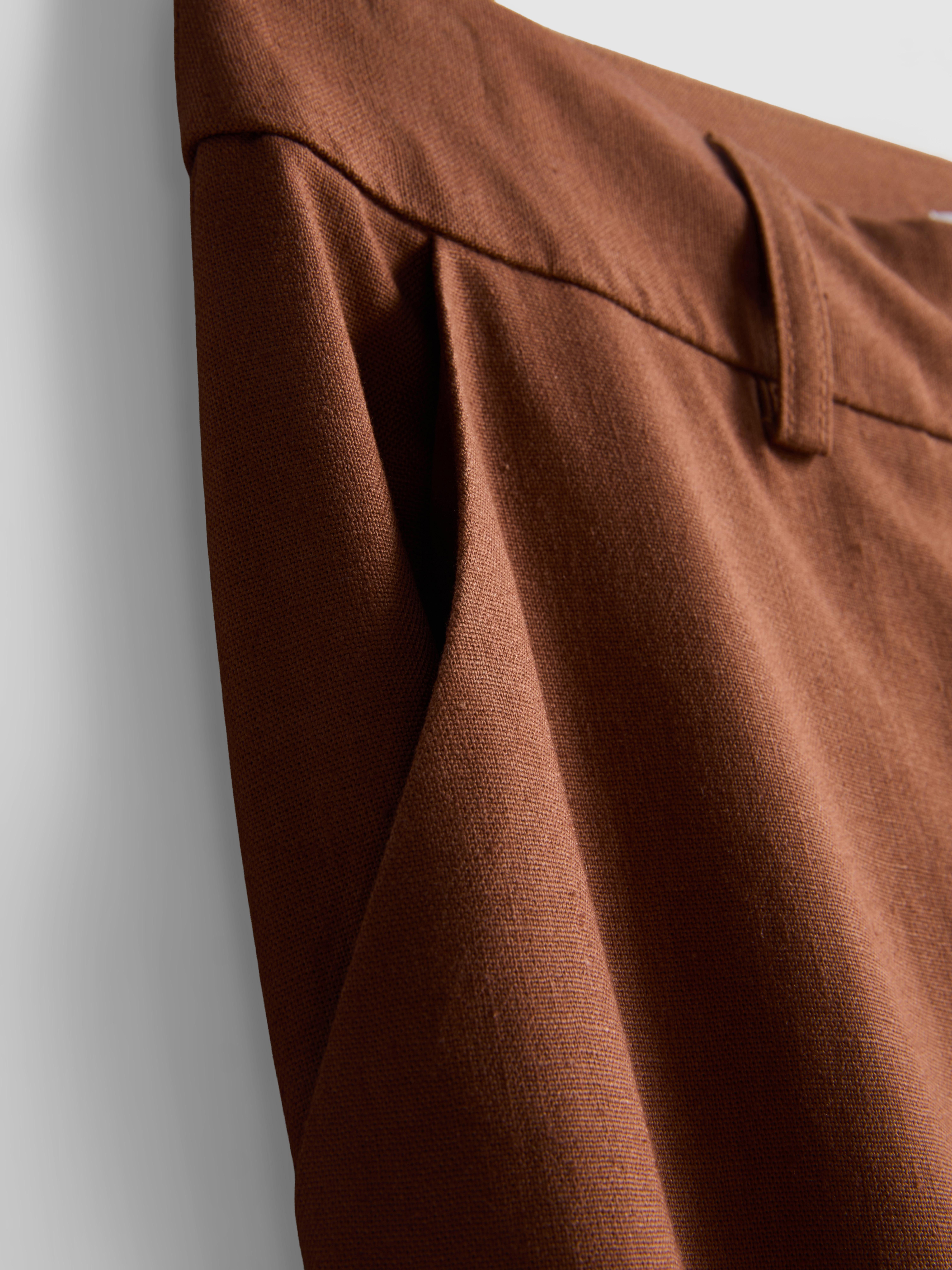 Pantalon droit en mélange de lin