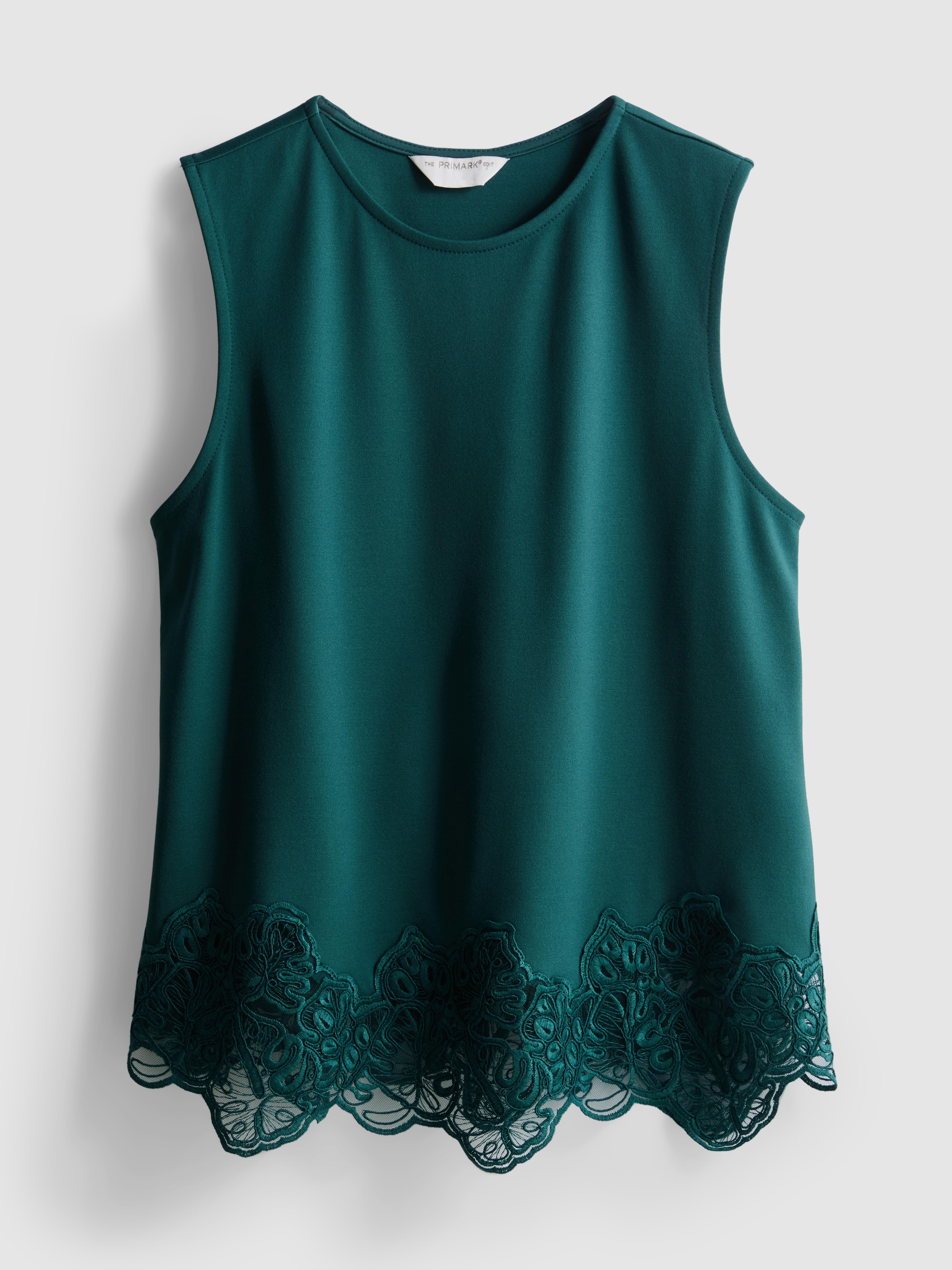 „The Edit“ Tanktop mit Spitzenbesatz