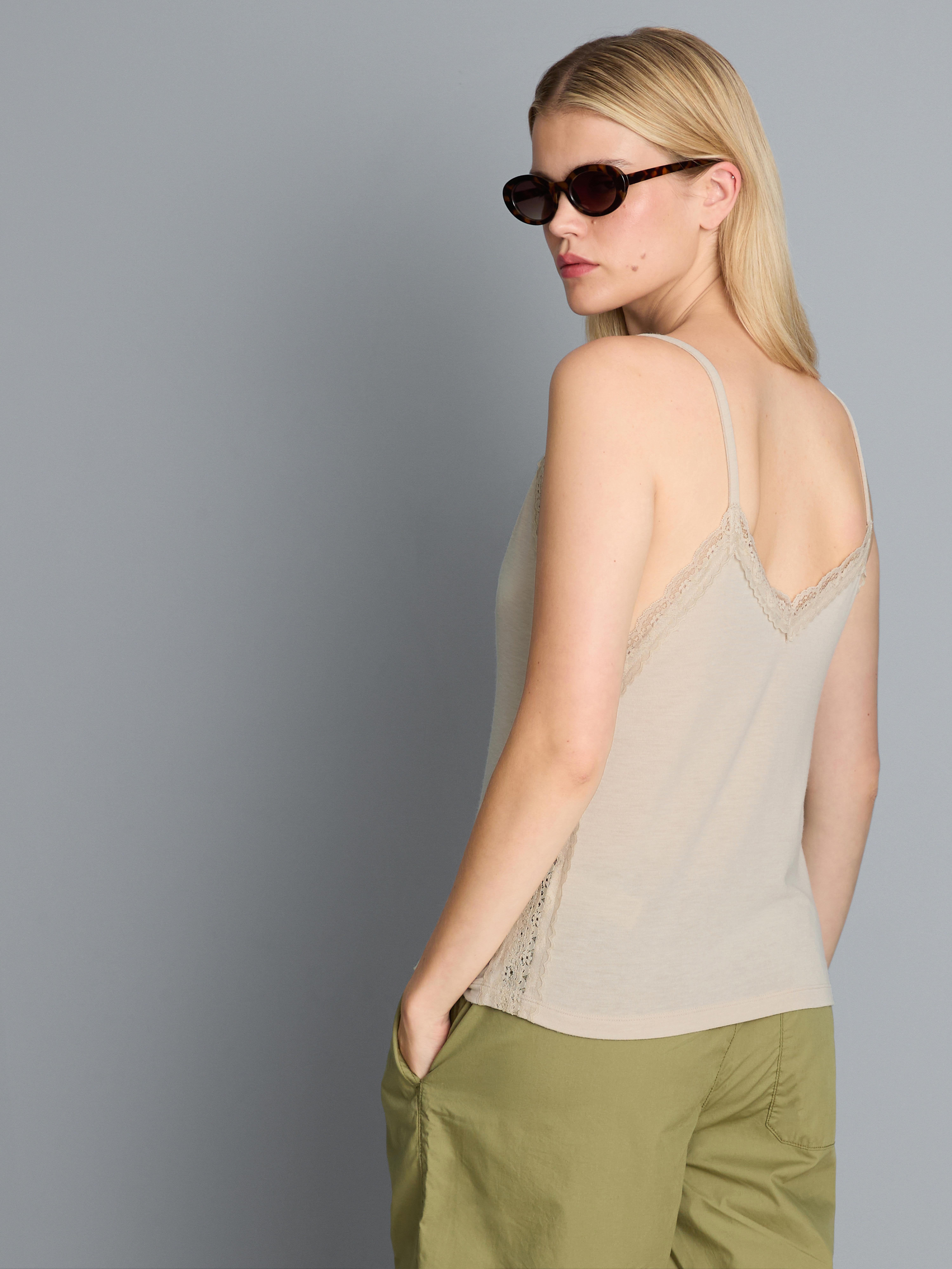 Relaxed Lace-Trim Cami Top