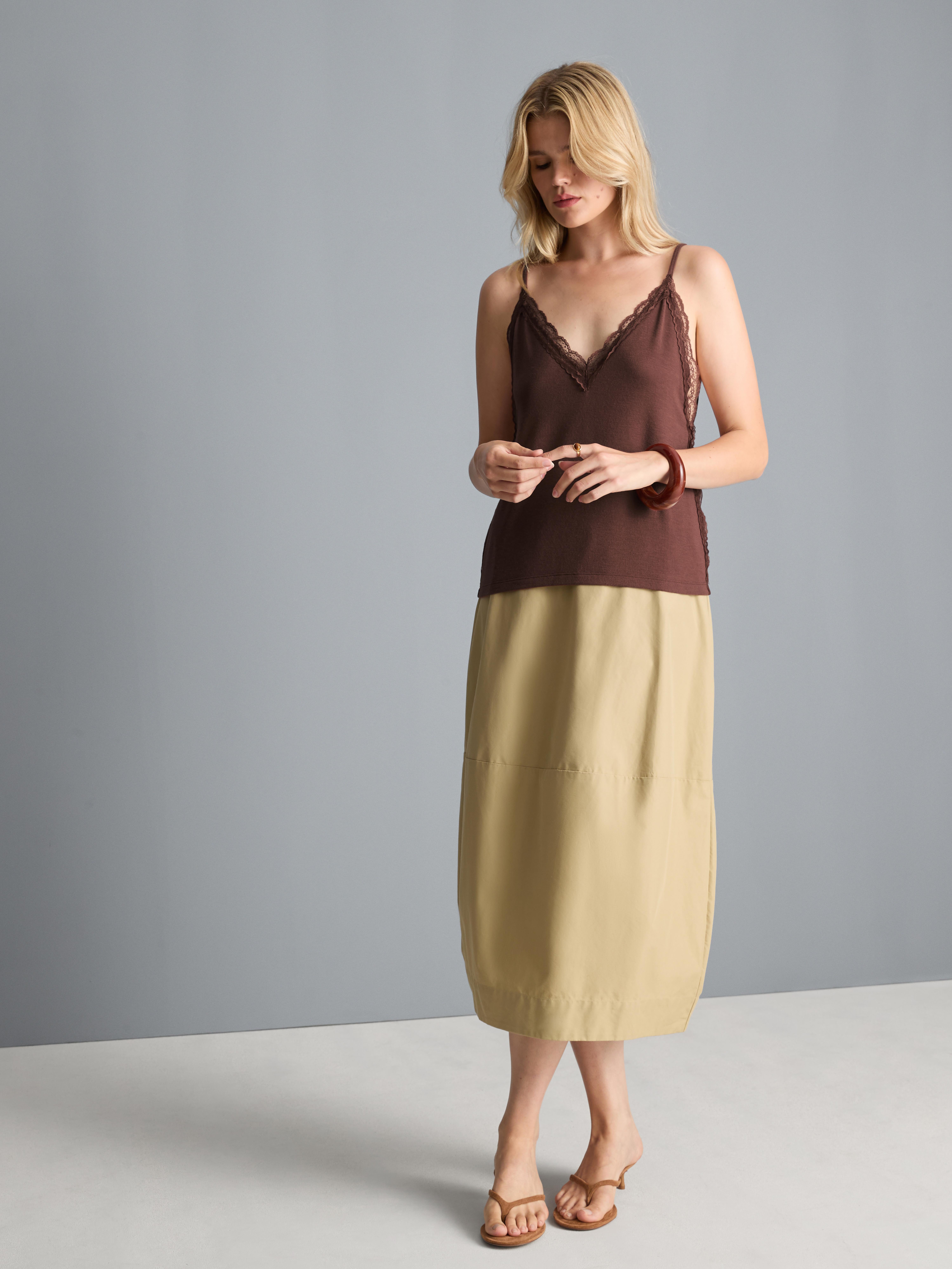 Relaxed Lace-Trim Cami Top