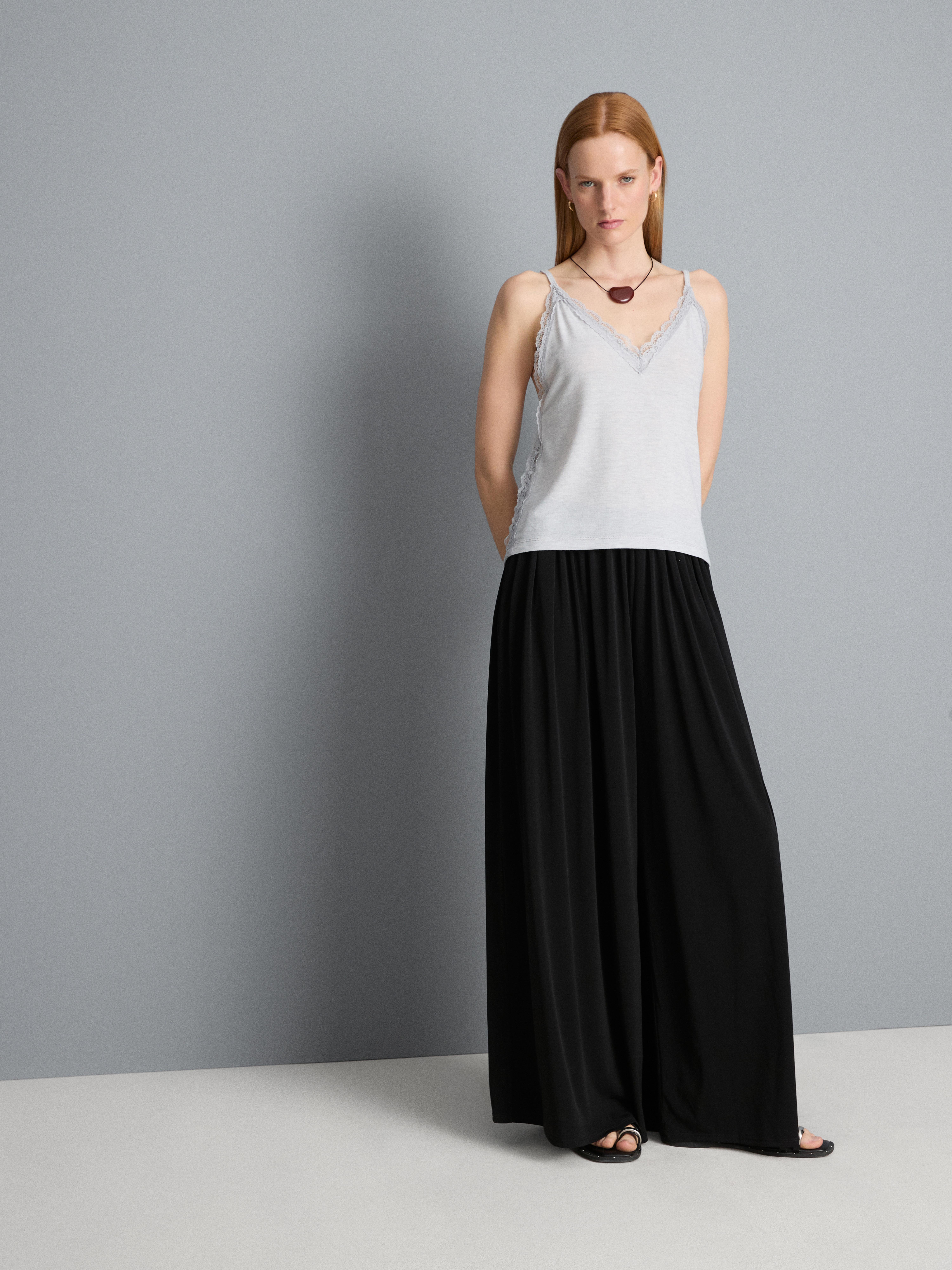 Relaxed Lace Trim Cami Top