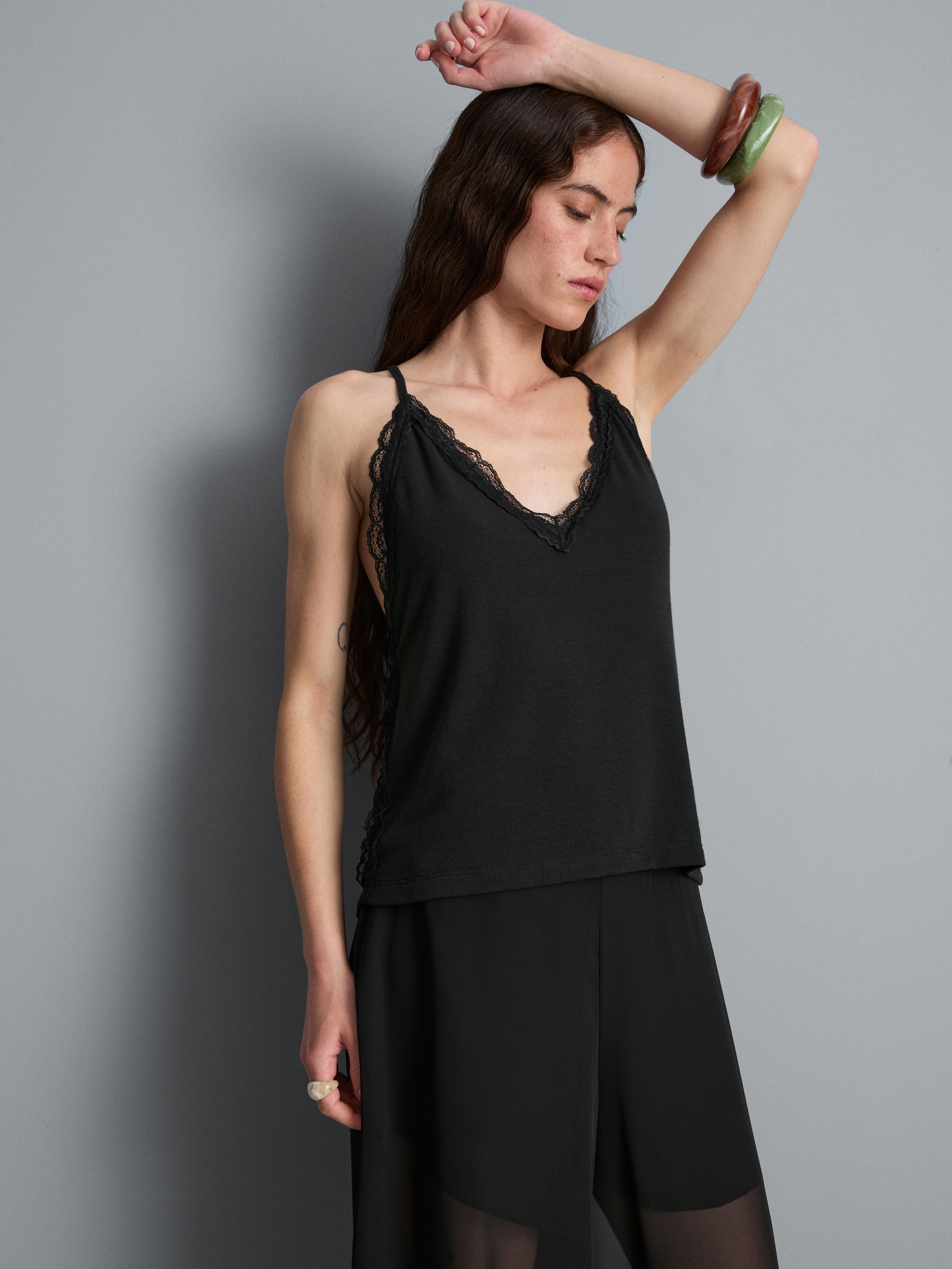 Relaxed Lace-Trim Cami Top