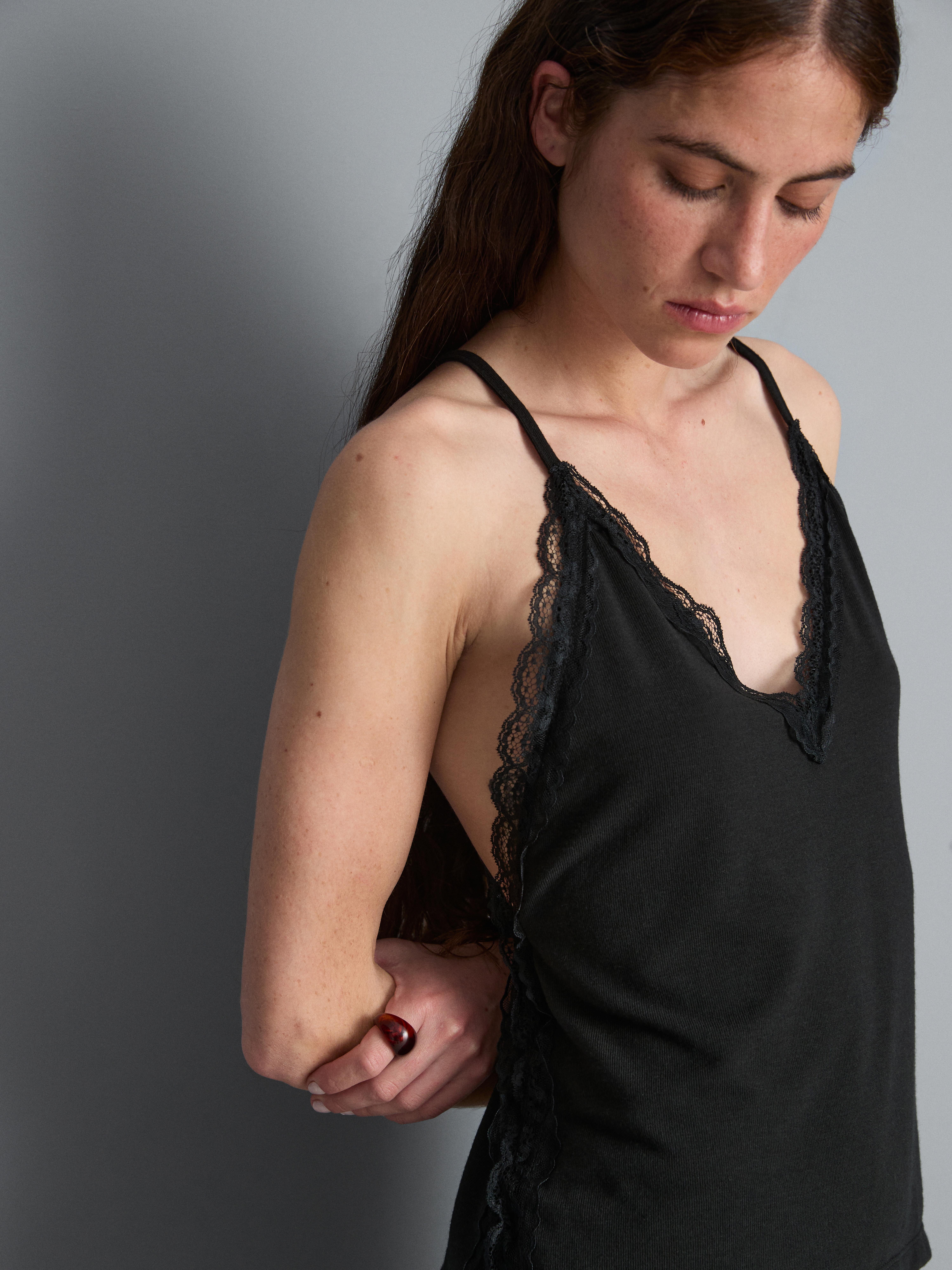 Relaxed Lace-Trim Cami Top