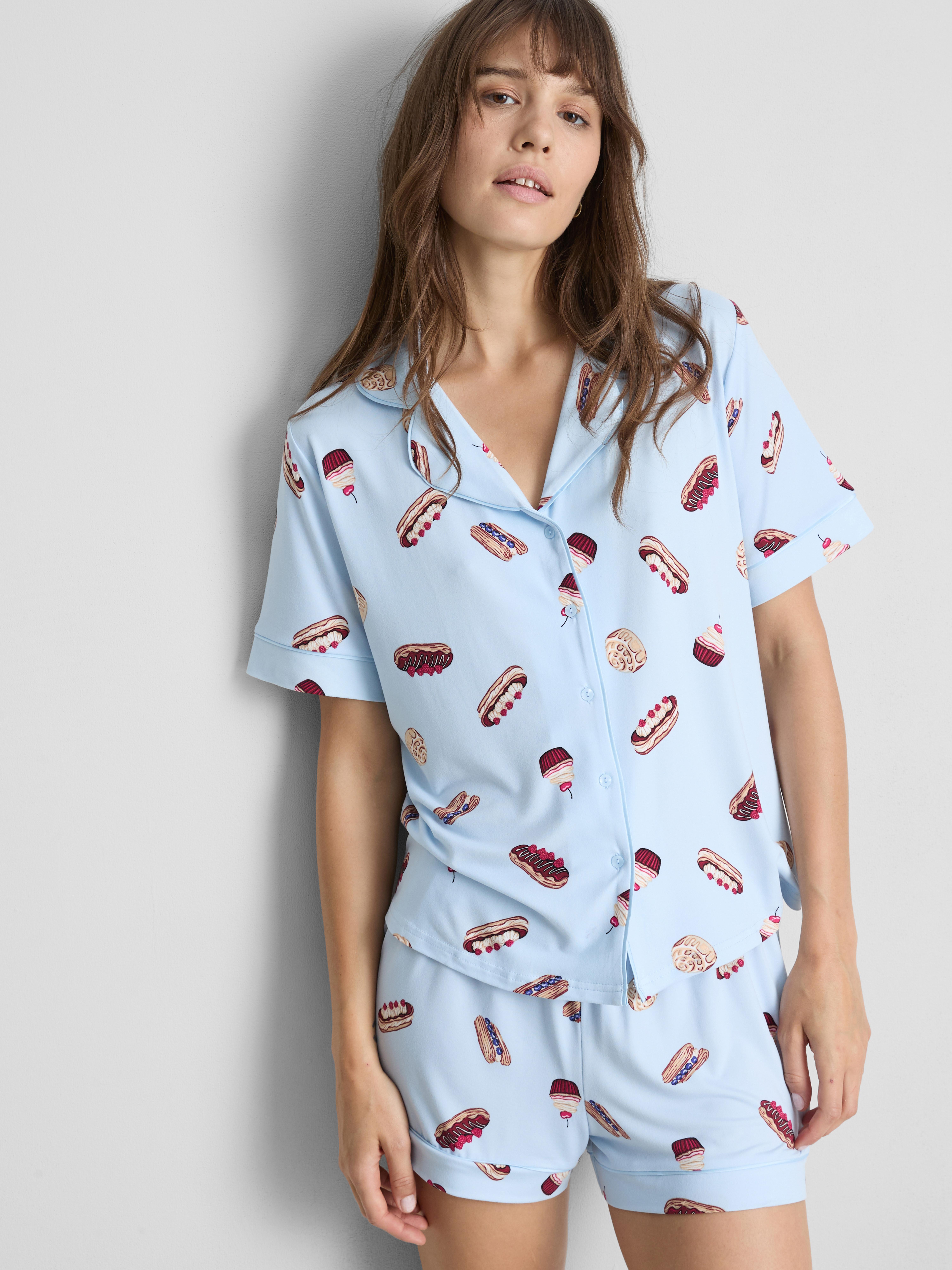 Printed Boyfriend Shorty Pajamas
