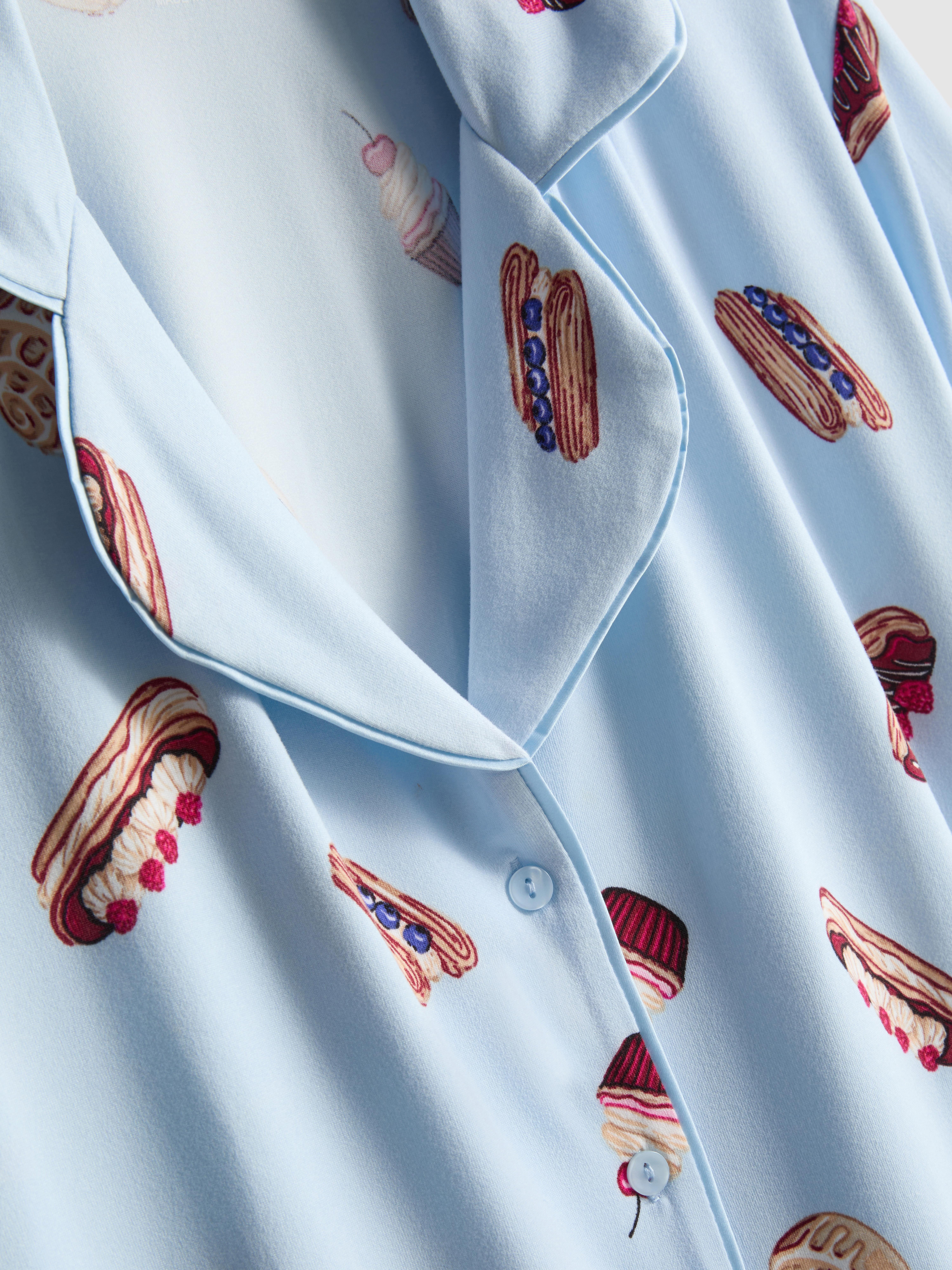 Kurzer Boyfriend-Schlafanzug mit Print