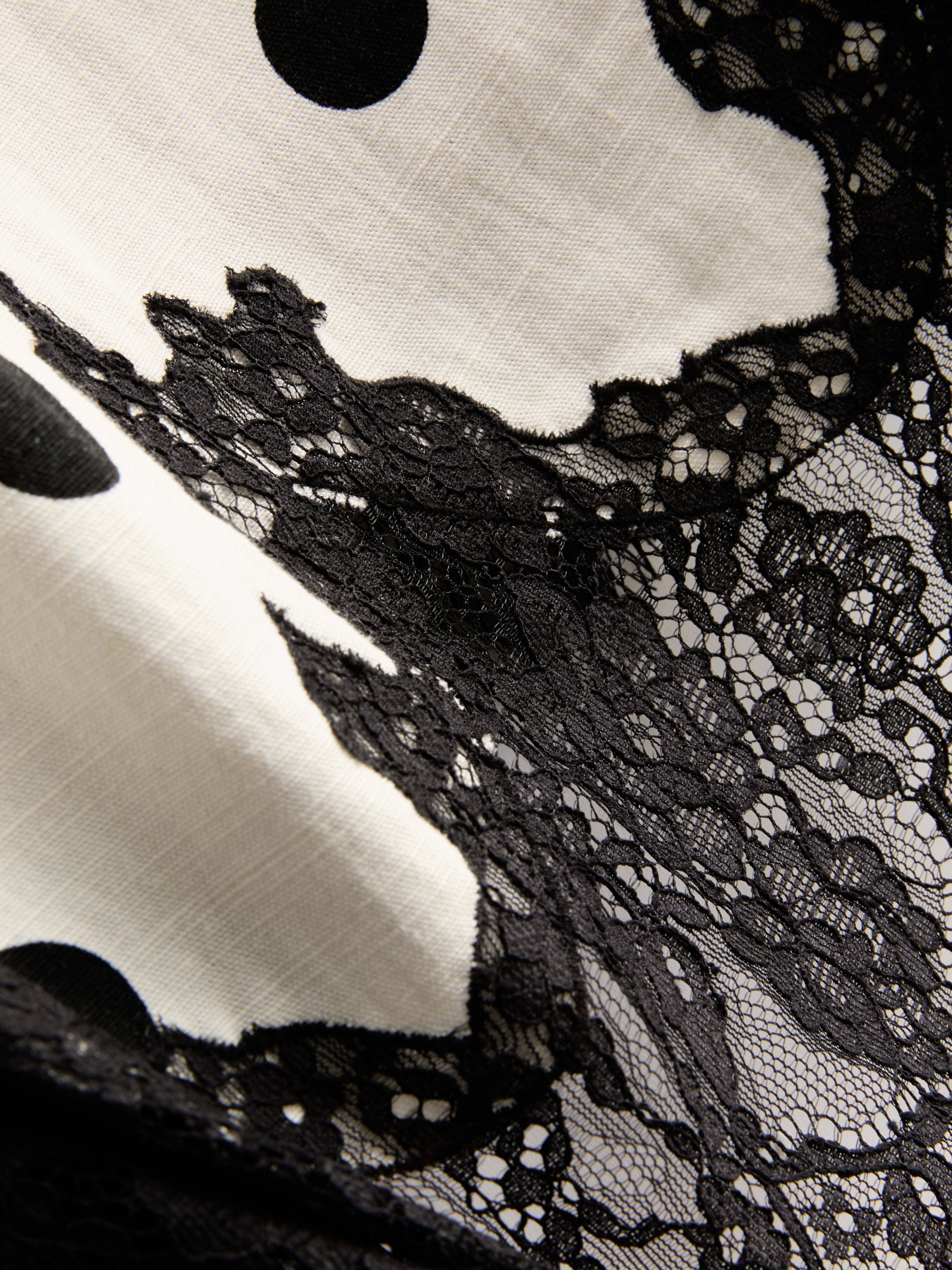 Cotton Blend Longline Lace Tank Top