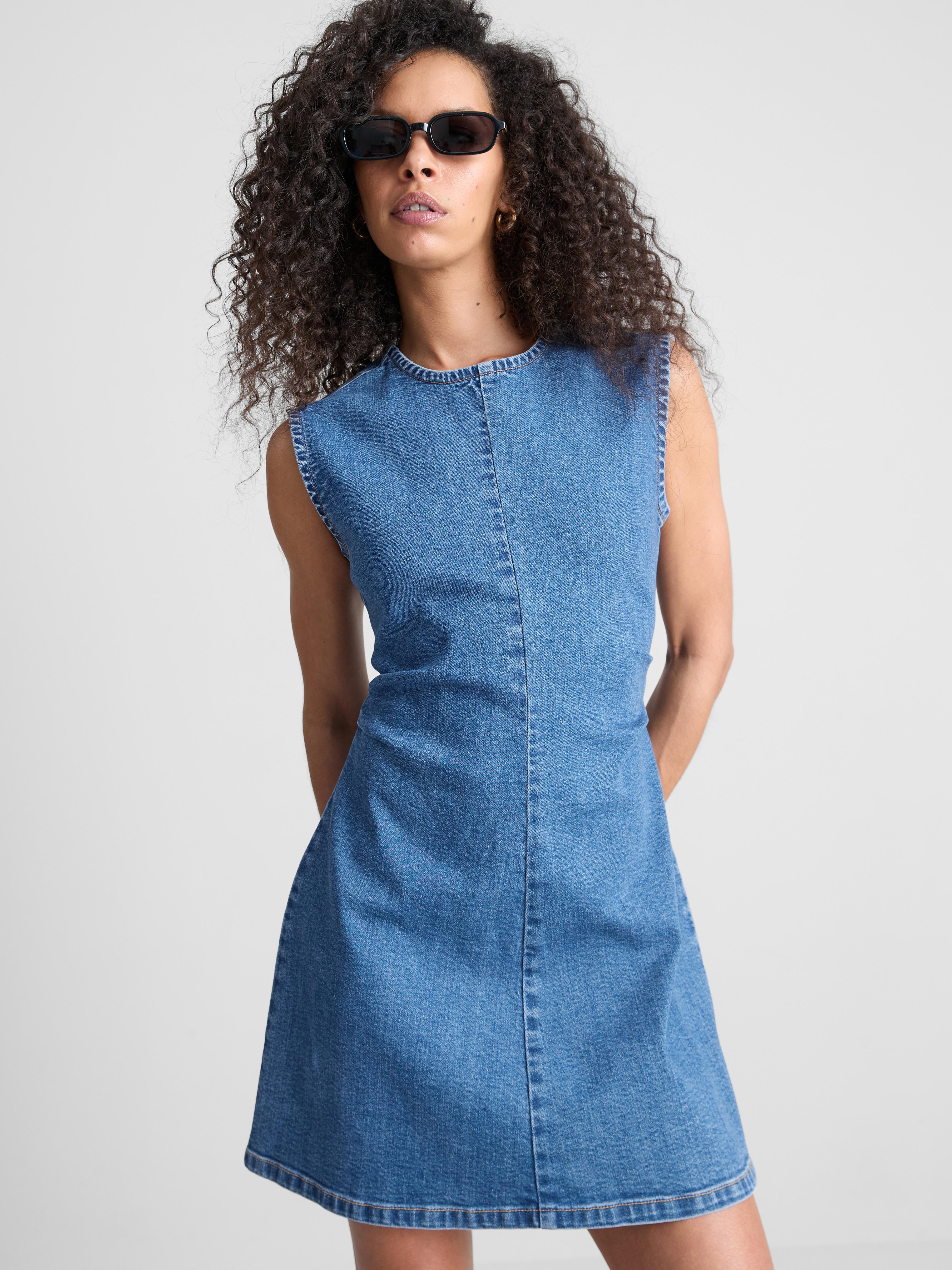 white christmas dresses Charlie Denim Mini Dress main image 0