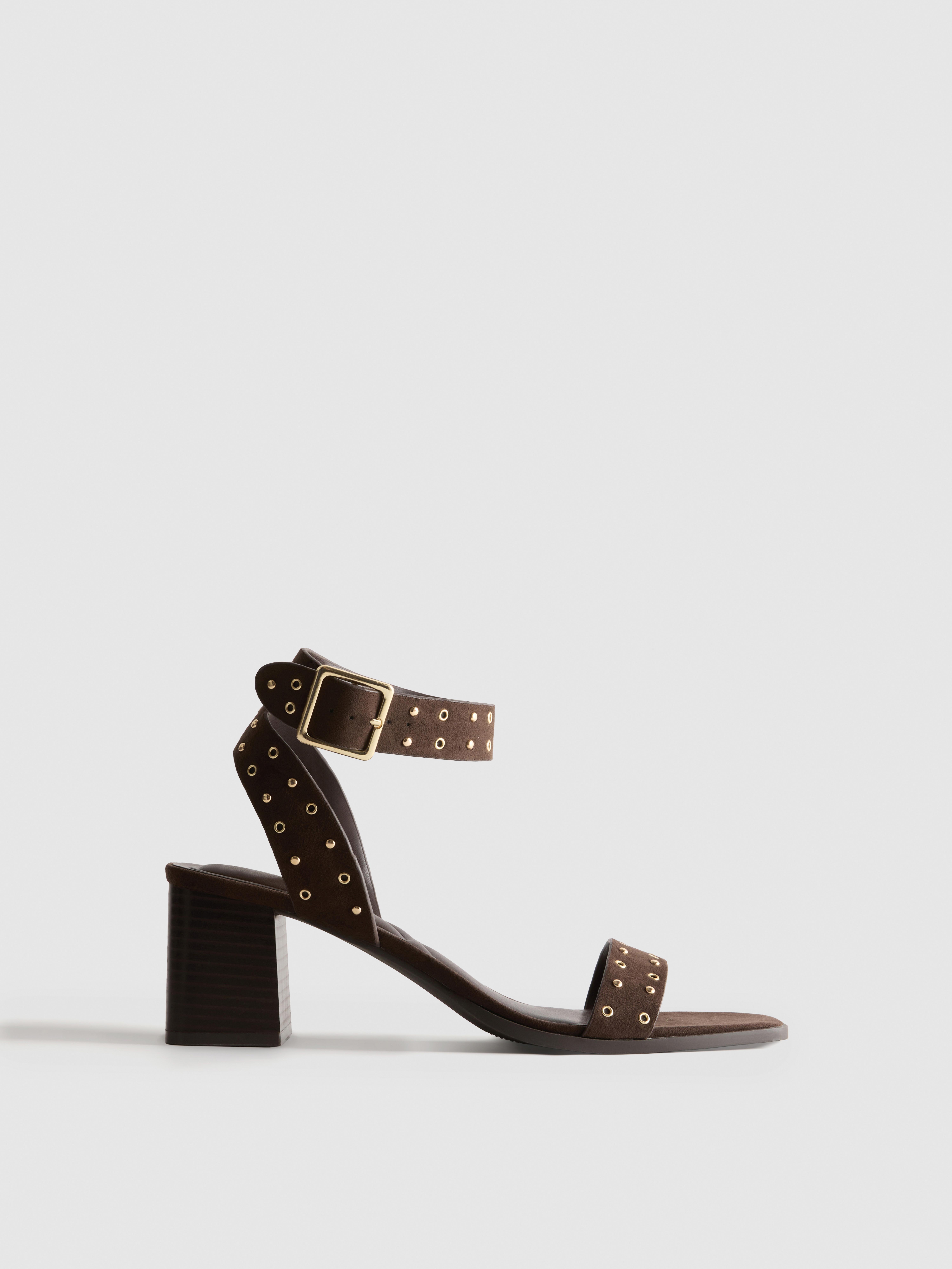 Studded Block Heel Sandals