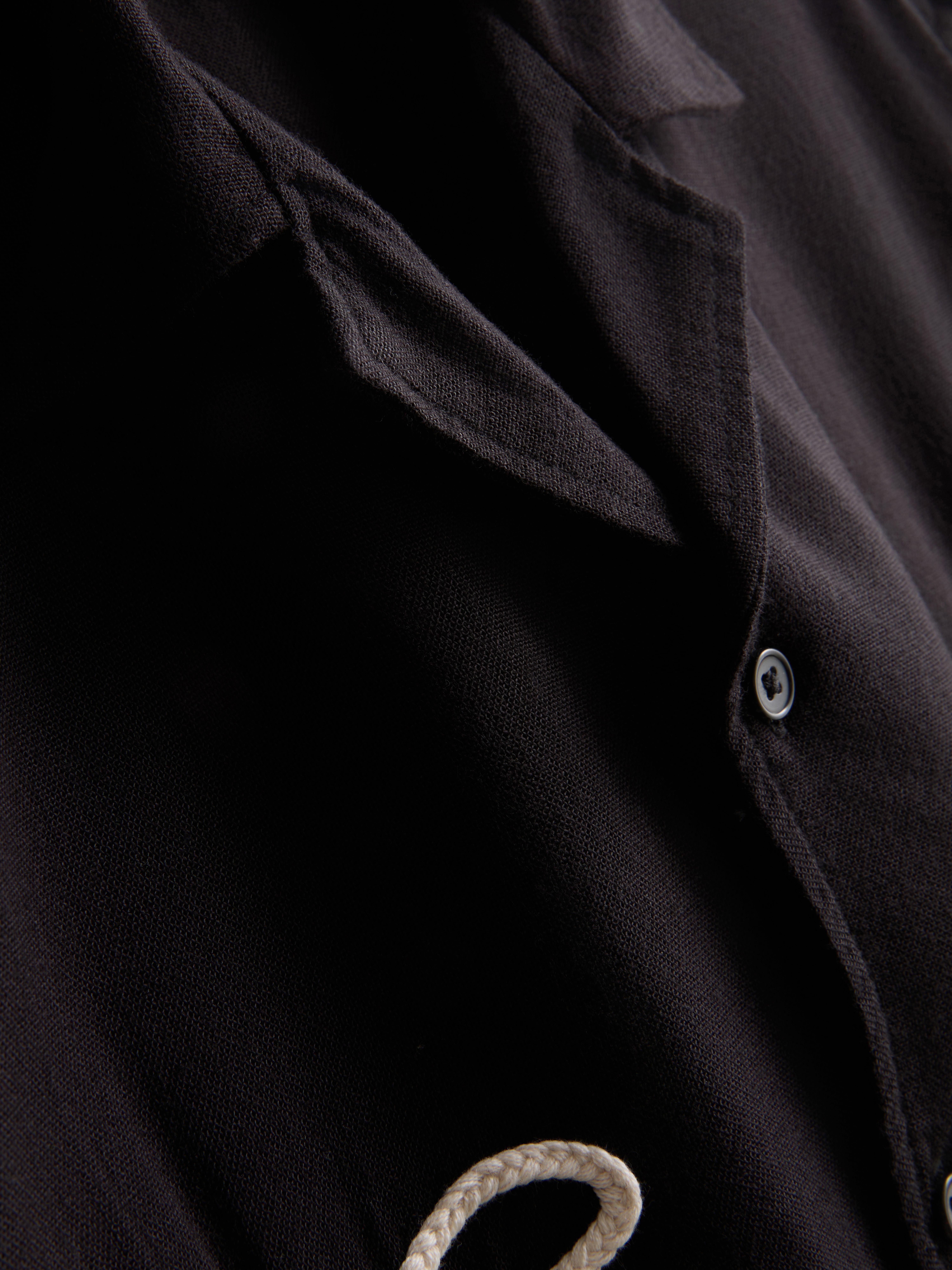 Palm Embroidered Revere Collar Shirt