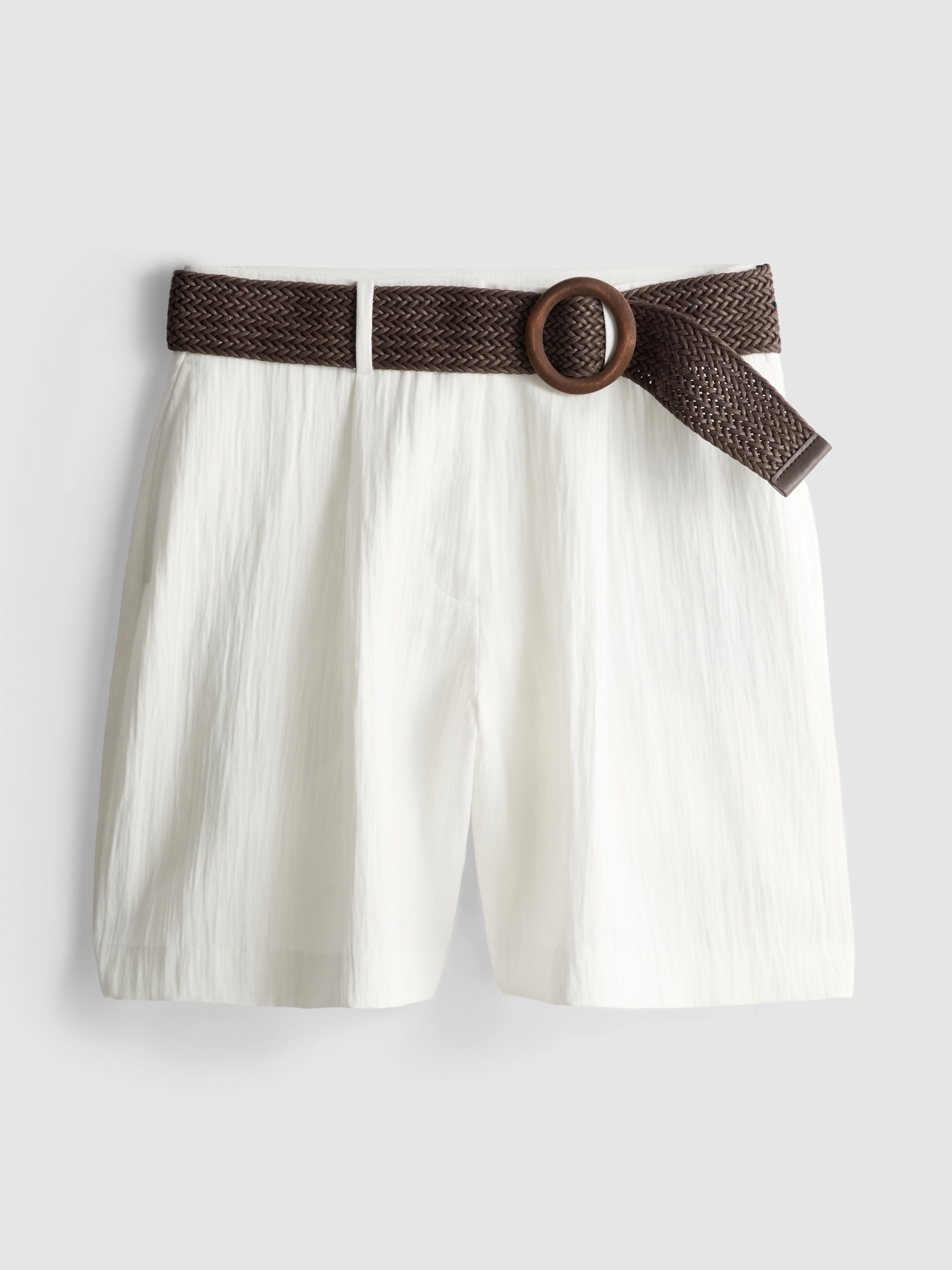 Bermuda texturé à ceinture