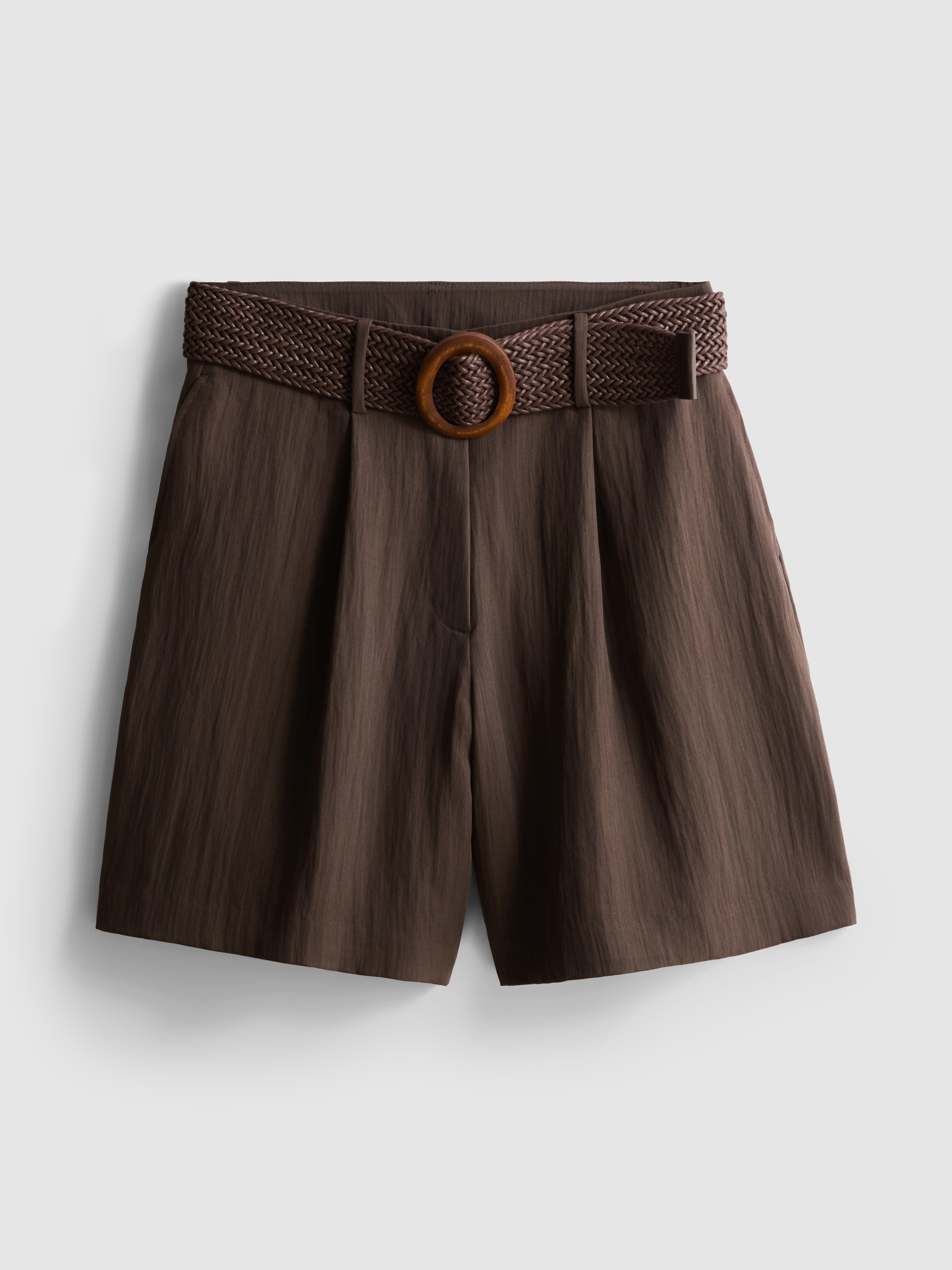 Strukturierte Bermudashorts mit Gürtel