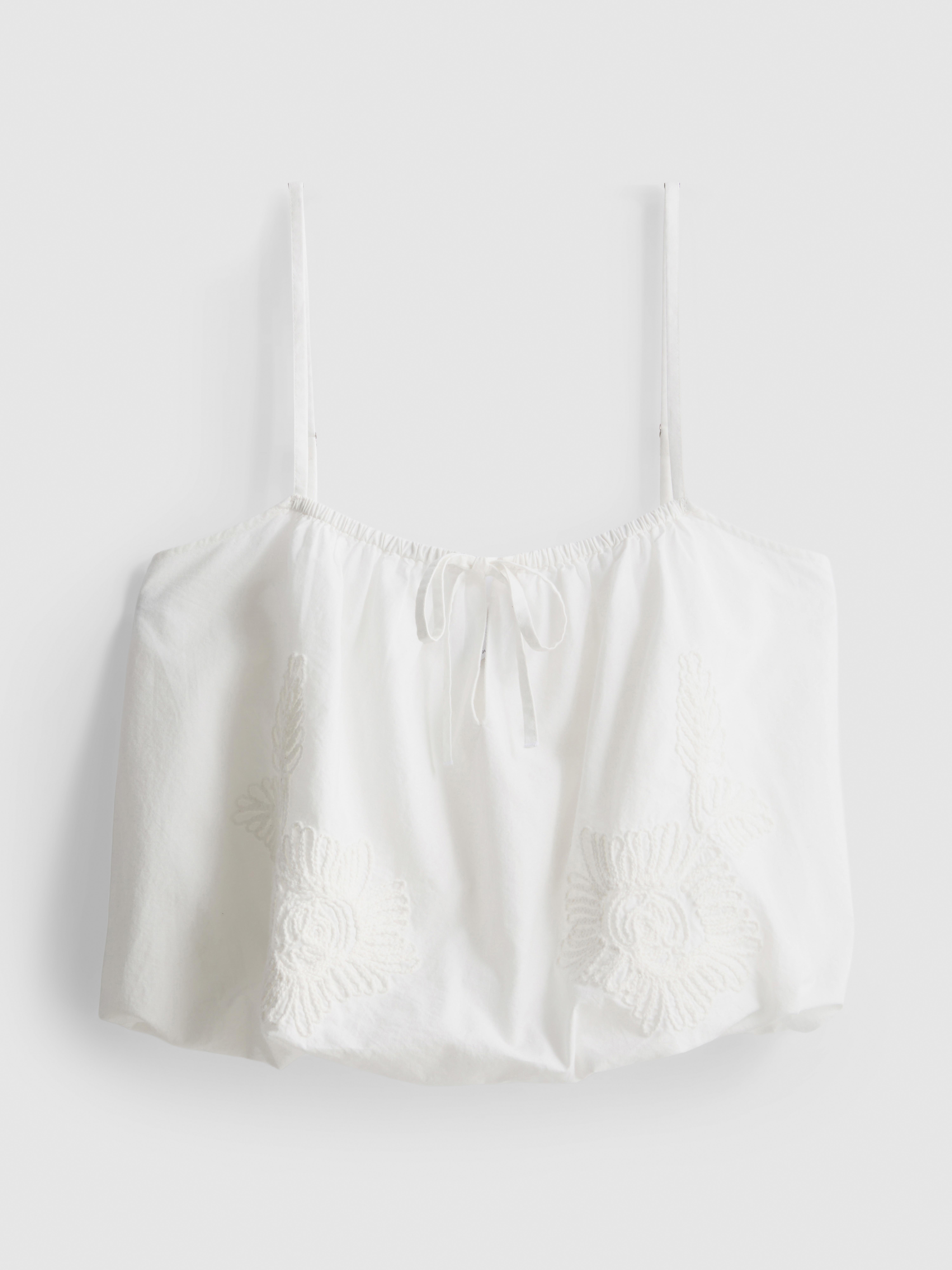 Cotton Embroidered Cropped Cami Top