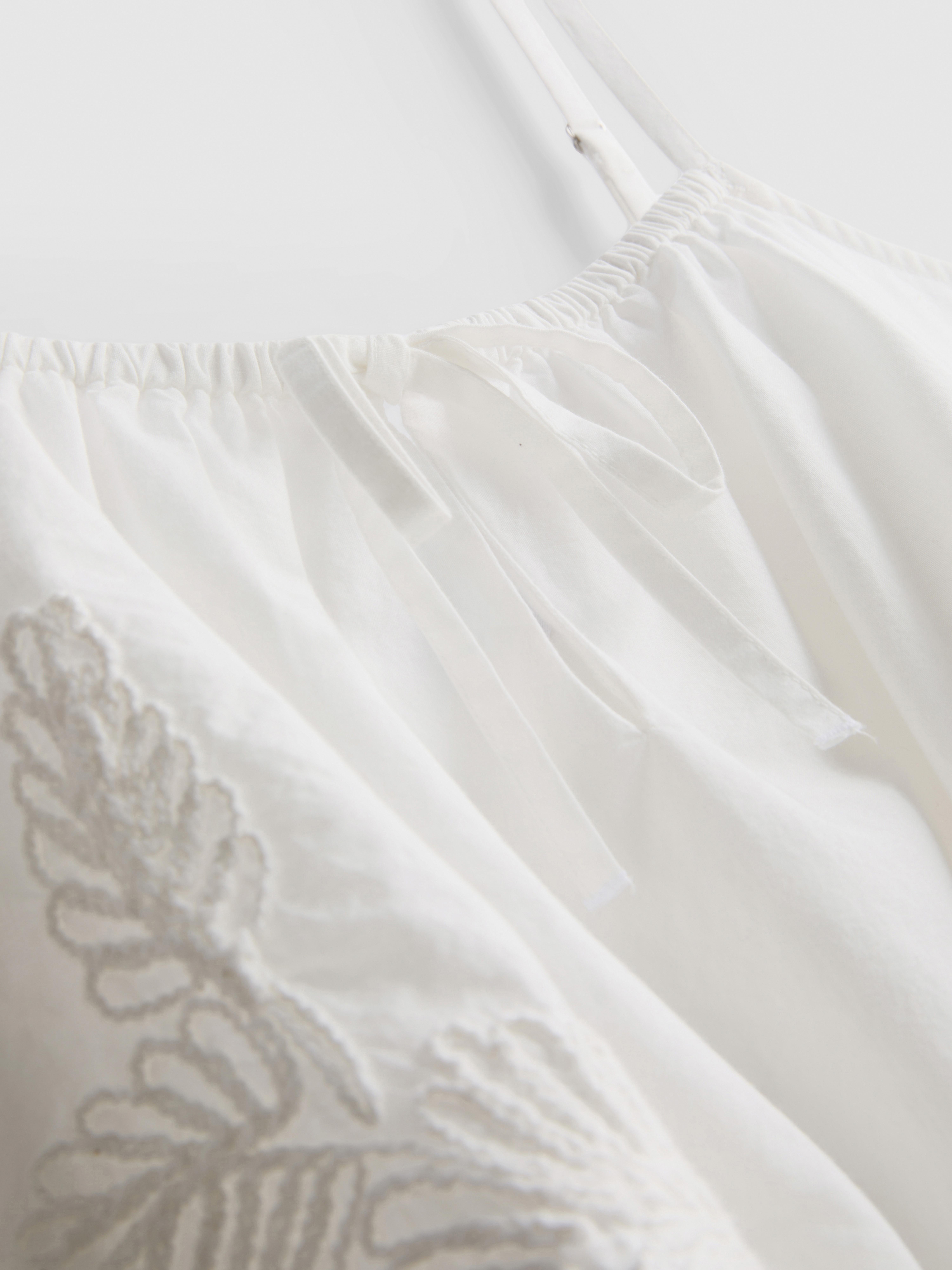 Cotton Embroidered Cropped Cami Top