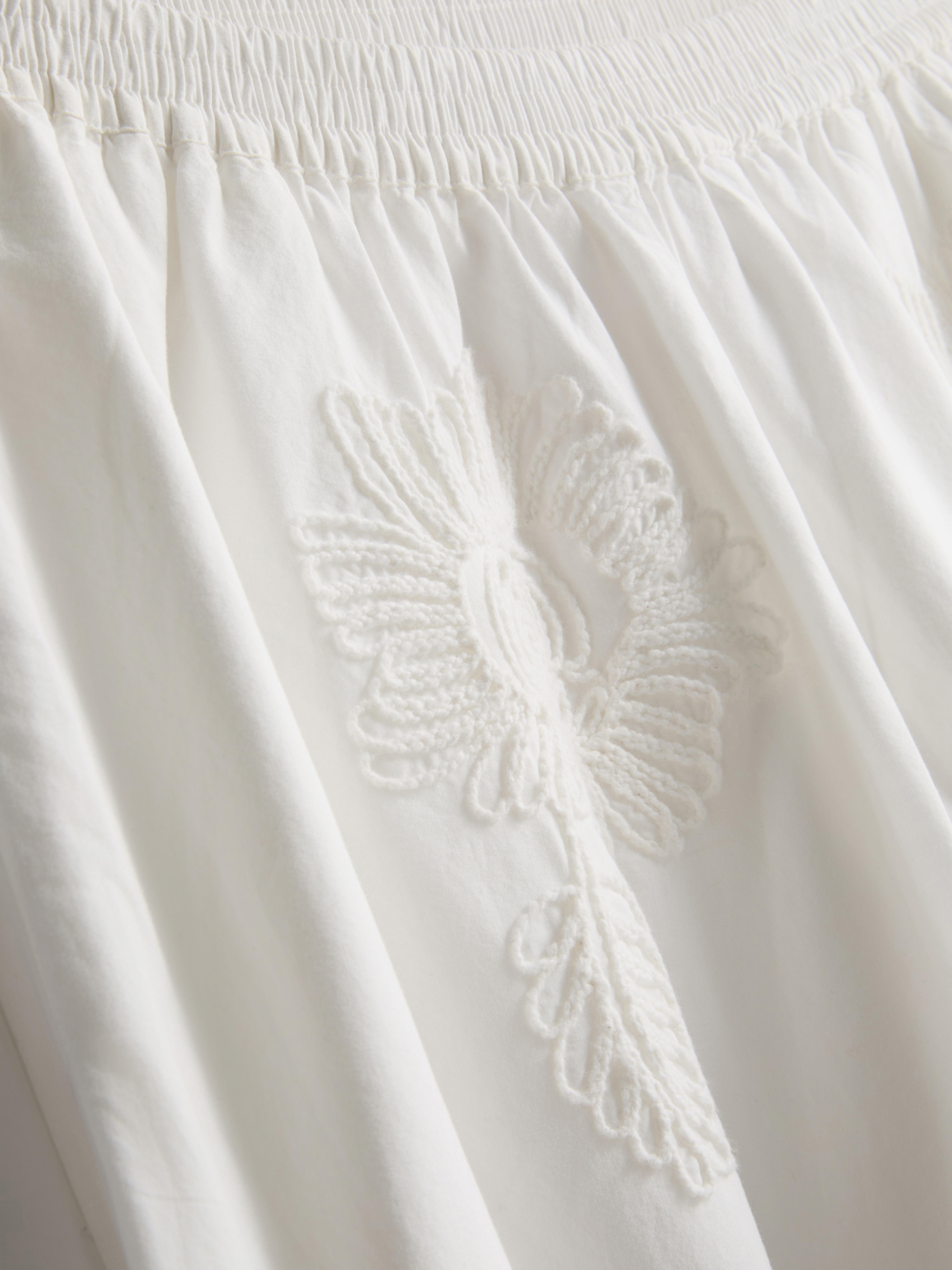 Pantalones de pernera ancha bordados de algodón