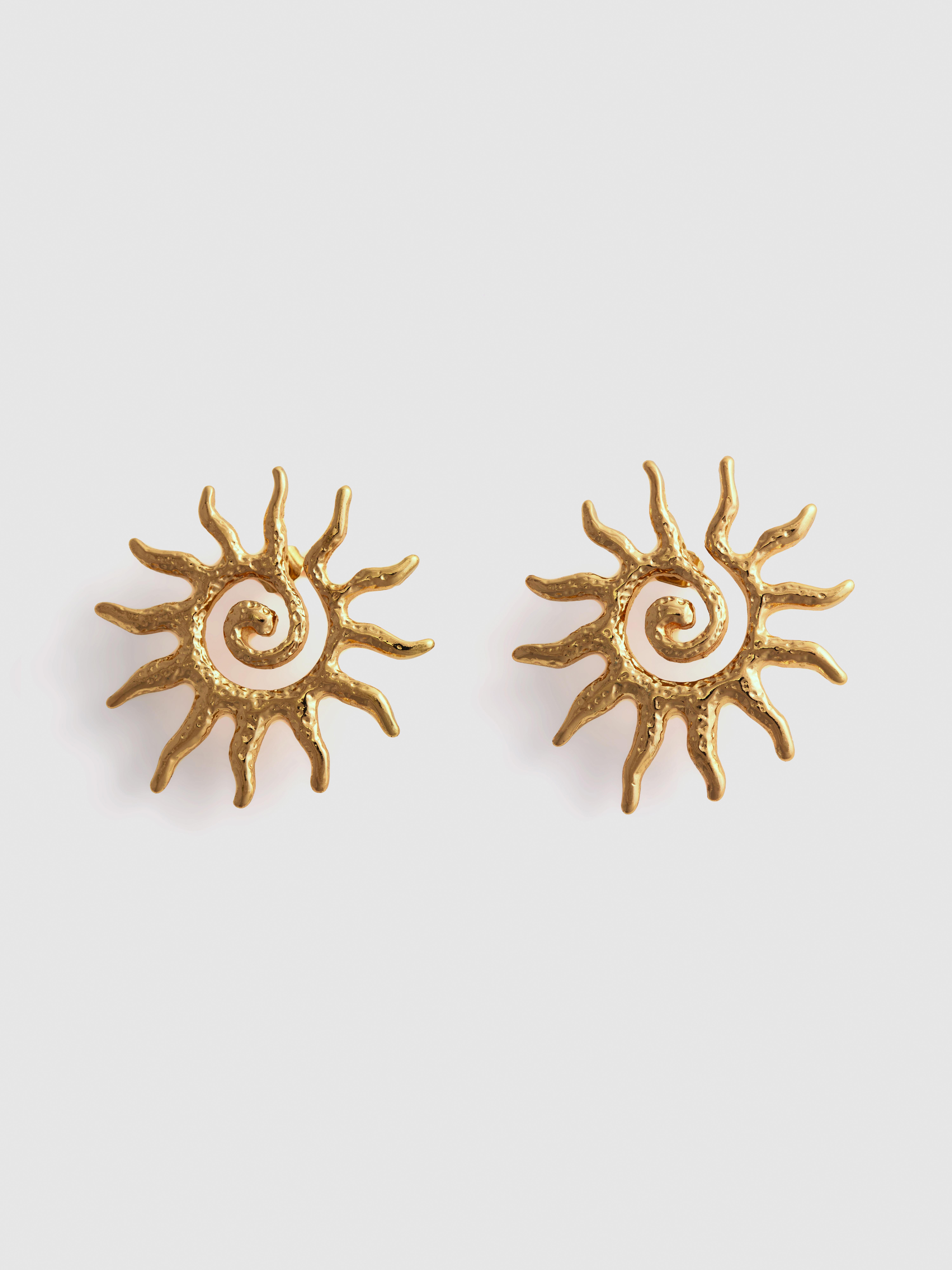 Sun Spiral Stud Earrings