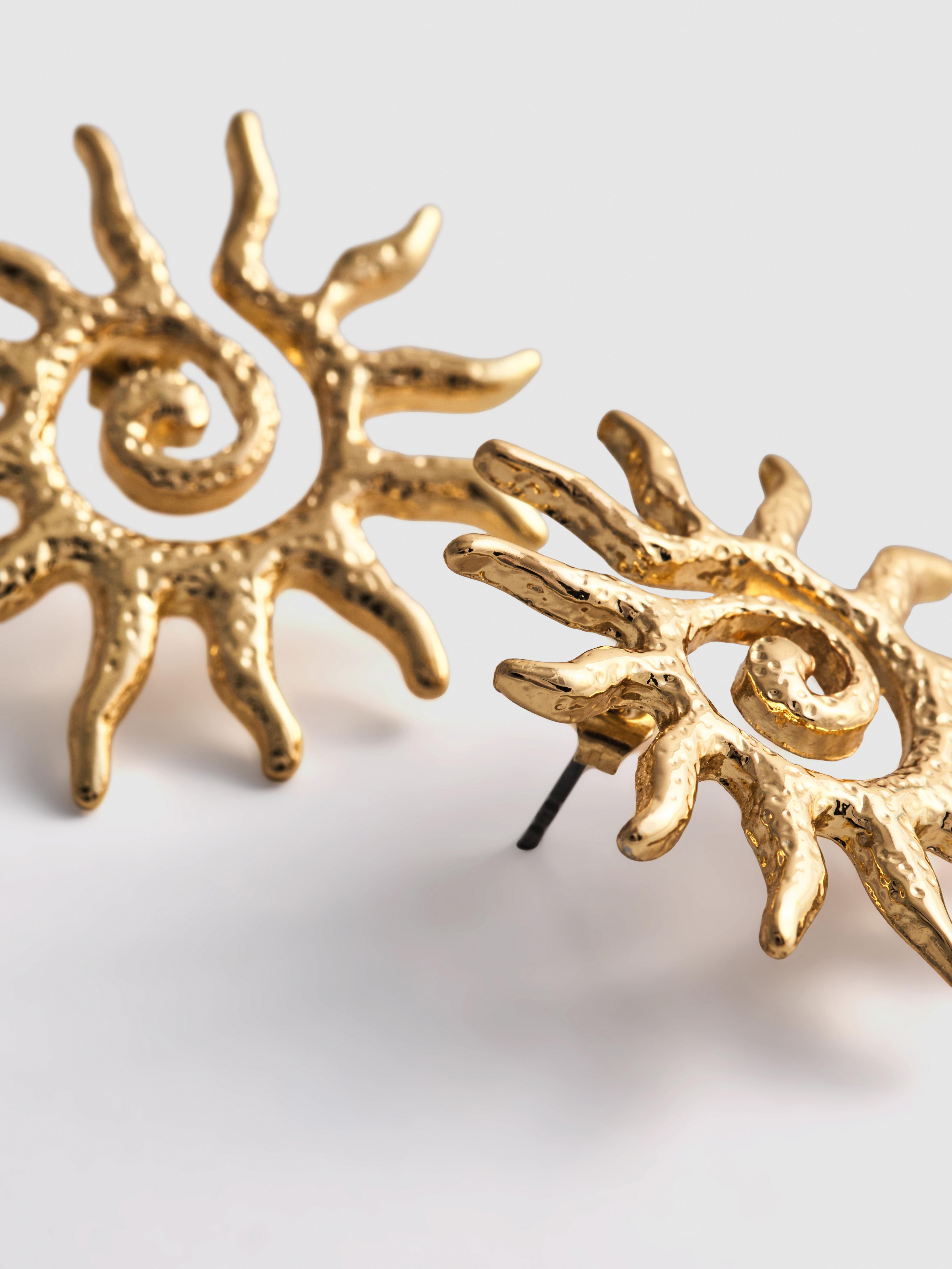 Sun Spiral Stud Earrings
