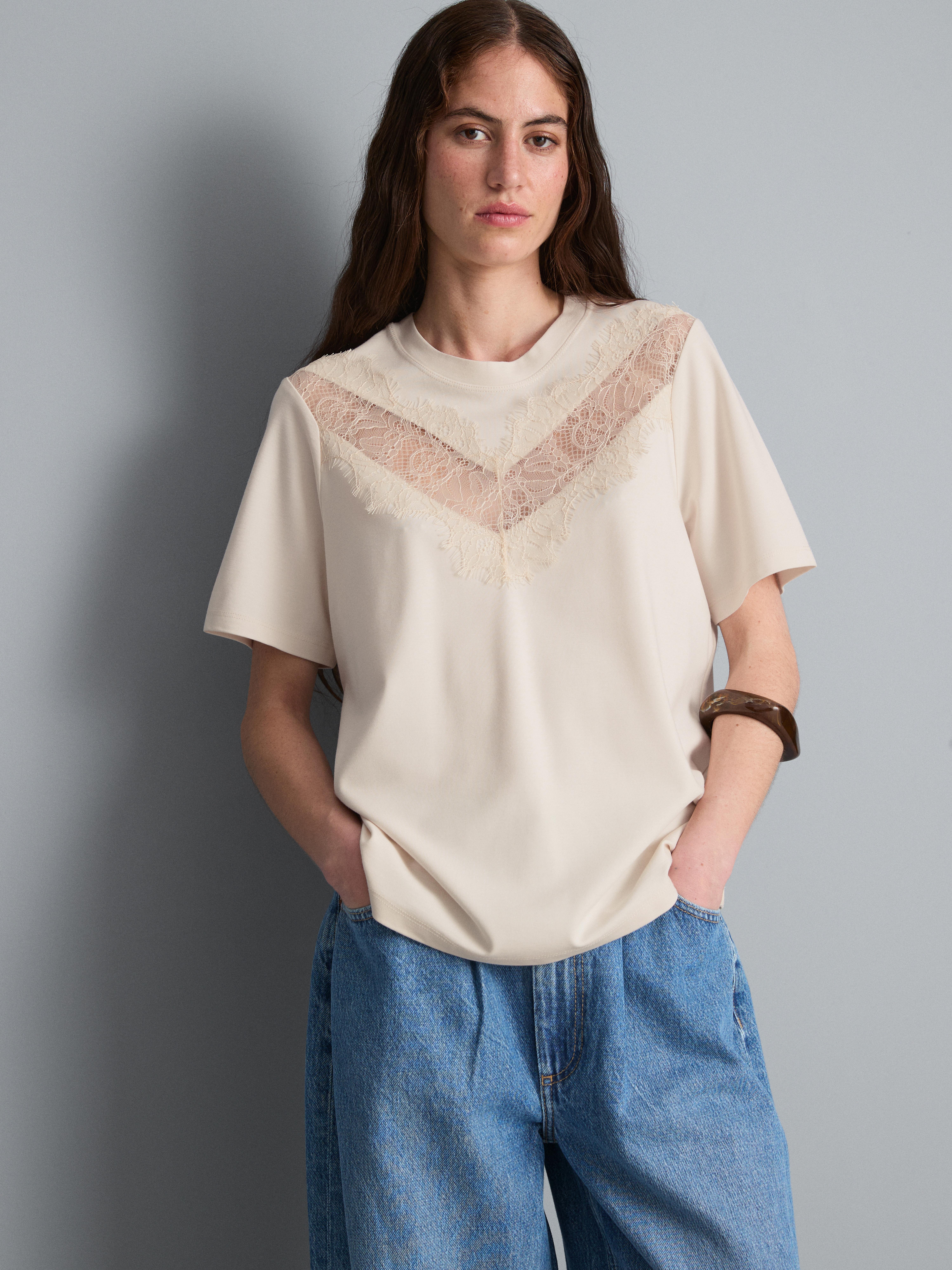 Lace Insert T-Shirt