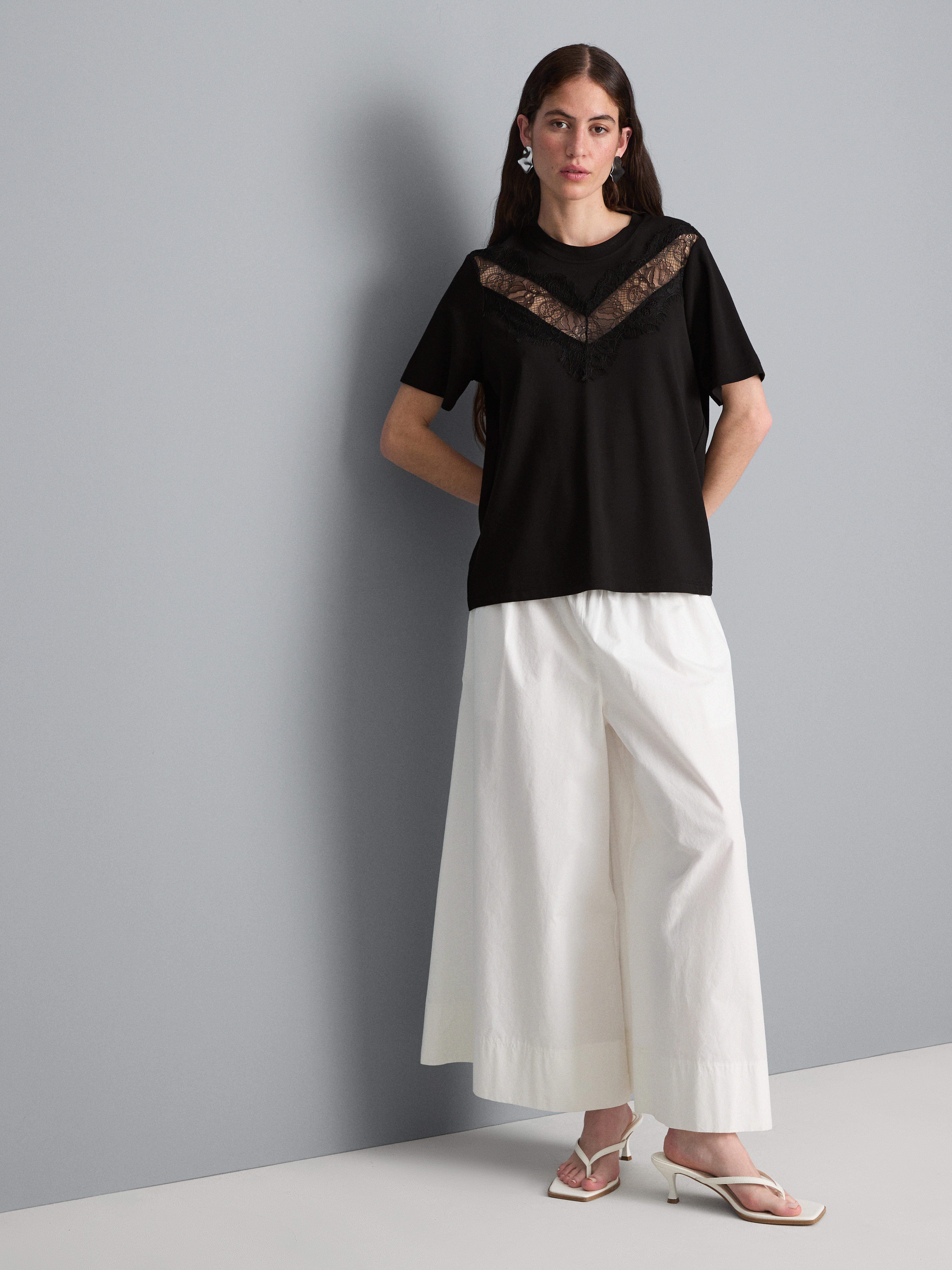 Maglietta con inserti in pizzo