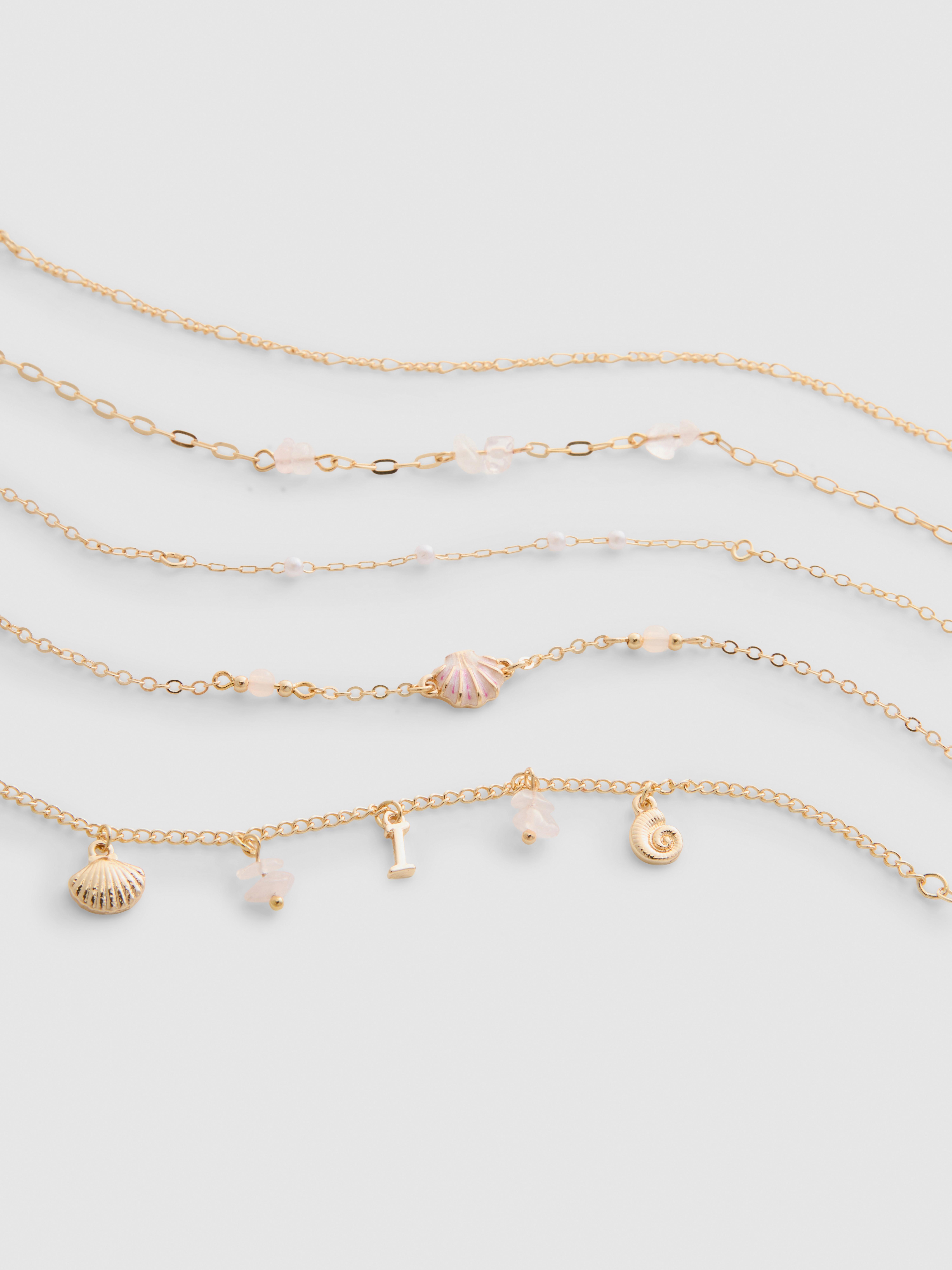 Pack de 5 pulseras de la amistad con conchas