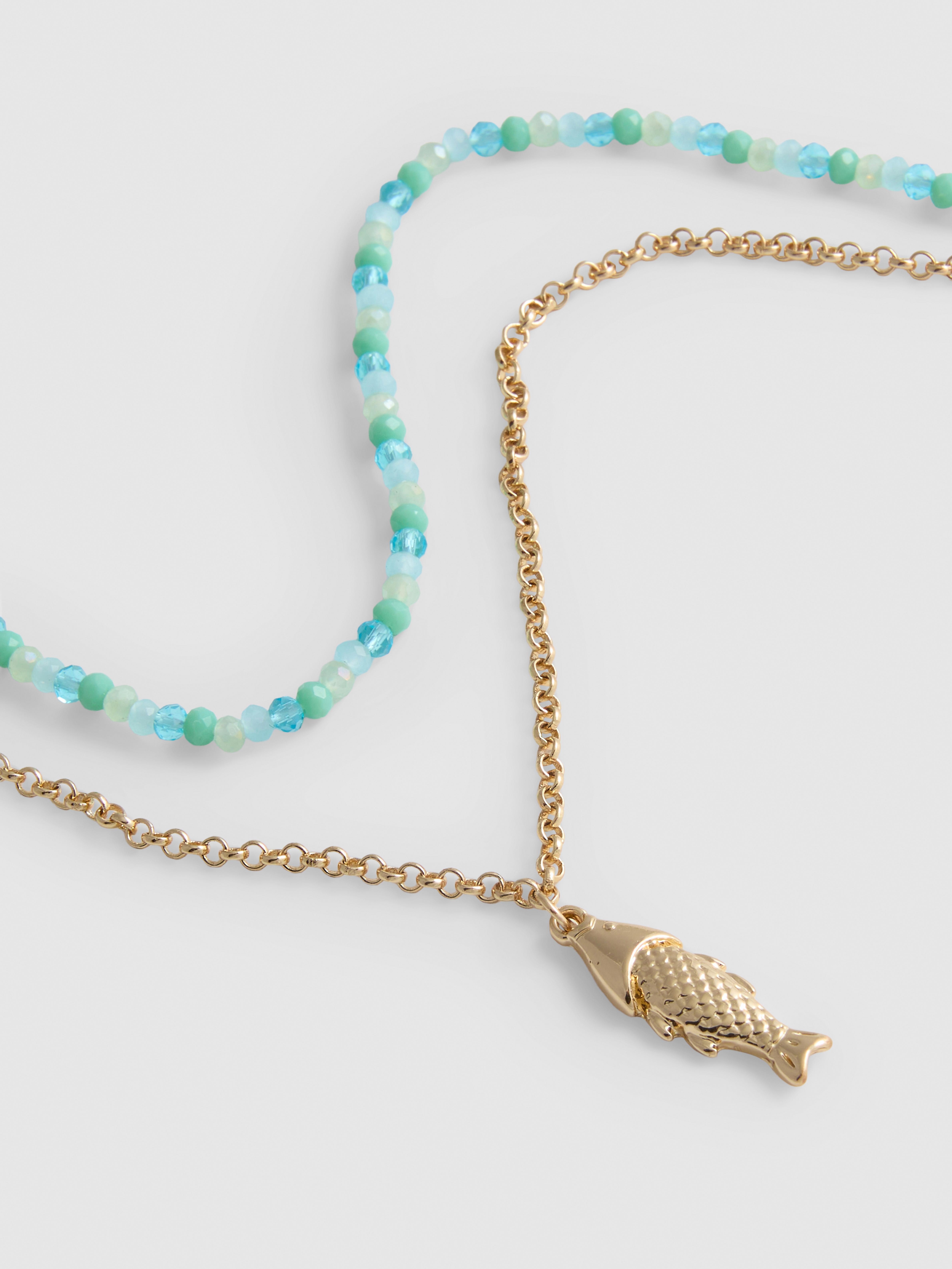 Layered Beaded Fish Necklace