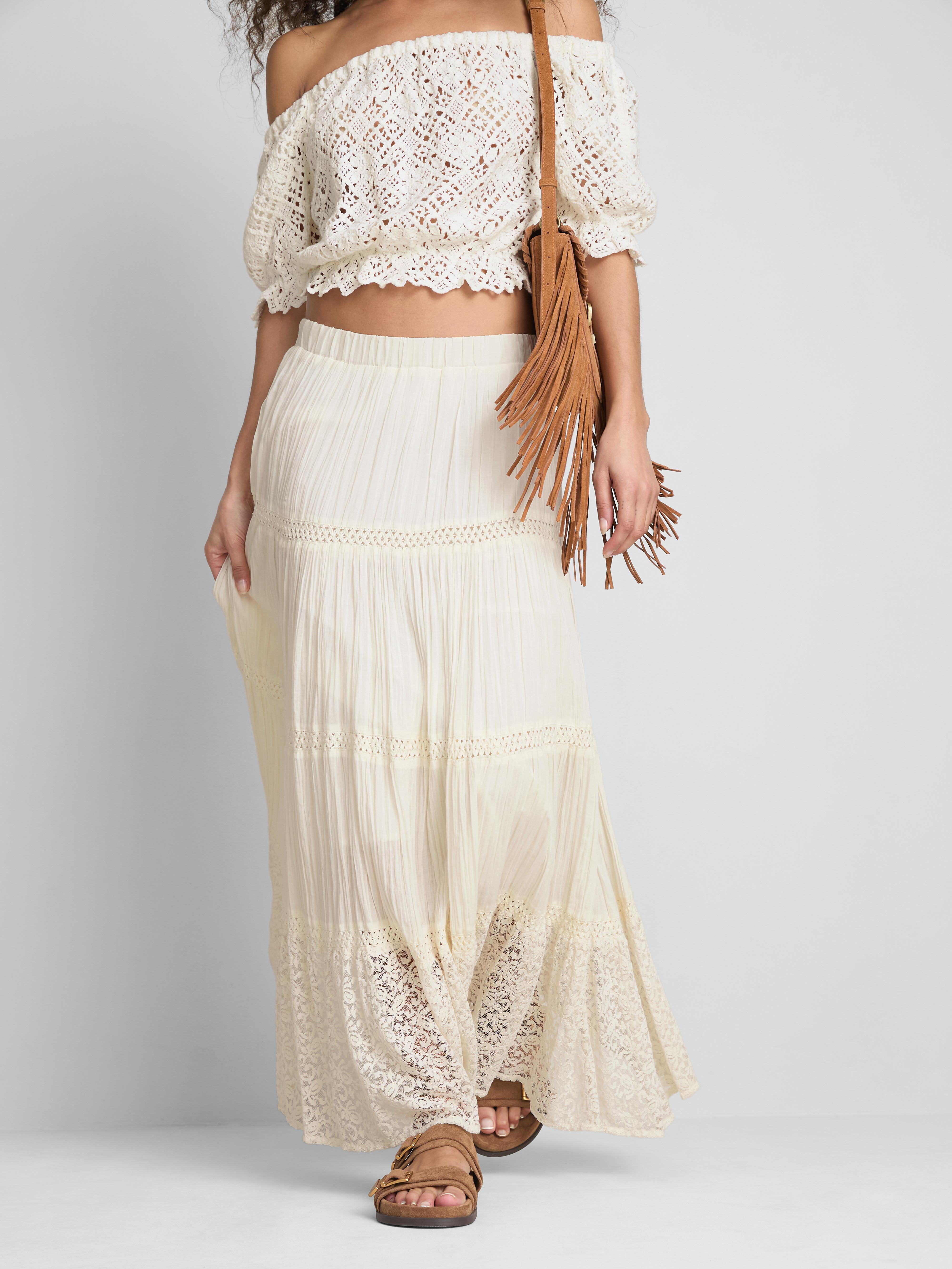 knee length dresses for ladies Dahlia Lace Midi Dress – SIMKHAI main image 0
