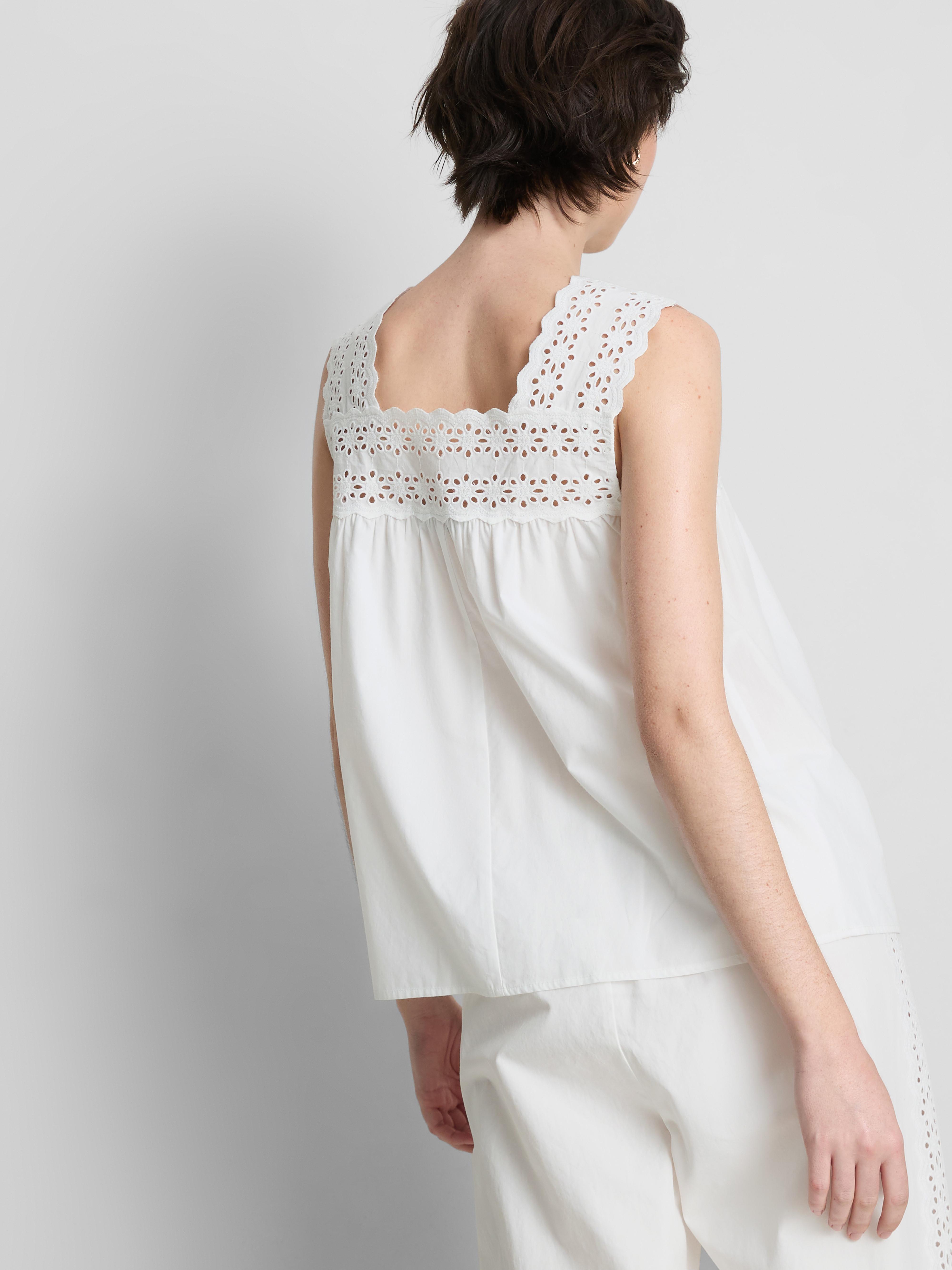 Broderie Insert Tank Top