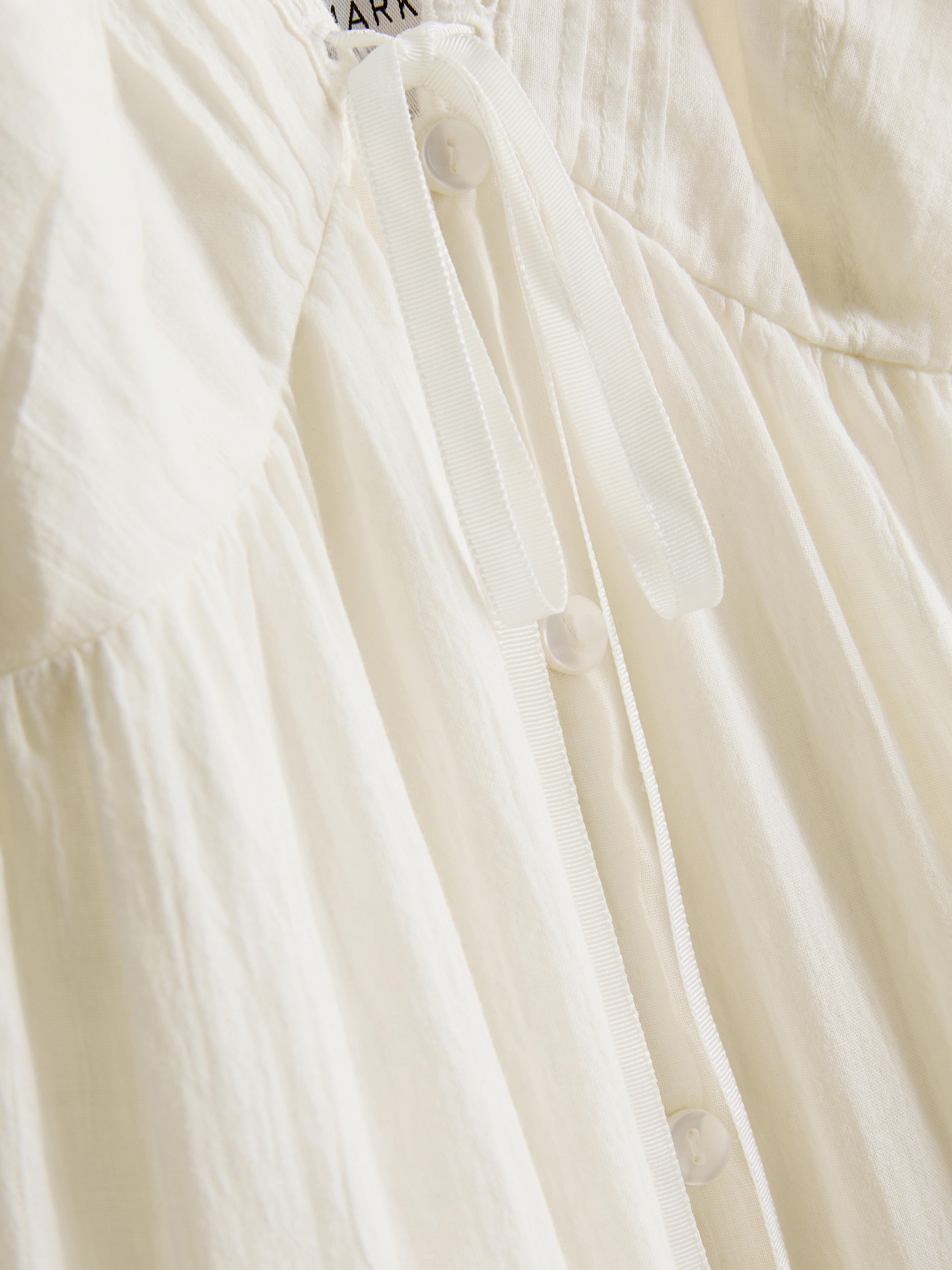 Women's White Paula Echevarra Lace Trim Ruffle Mini Dress | Primark